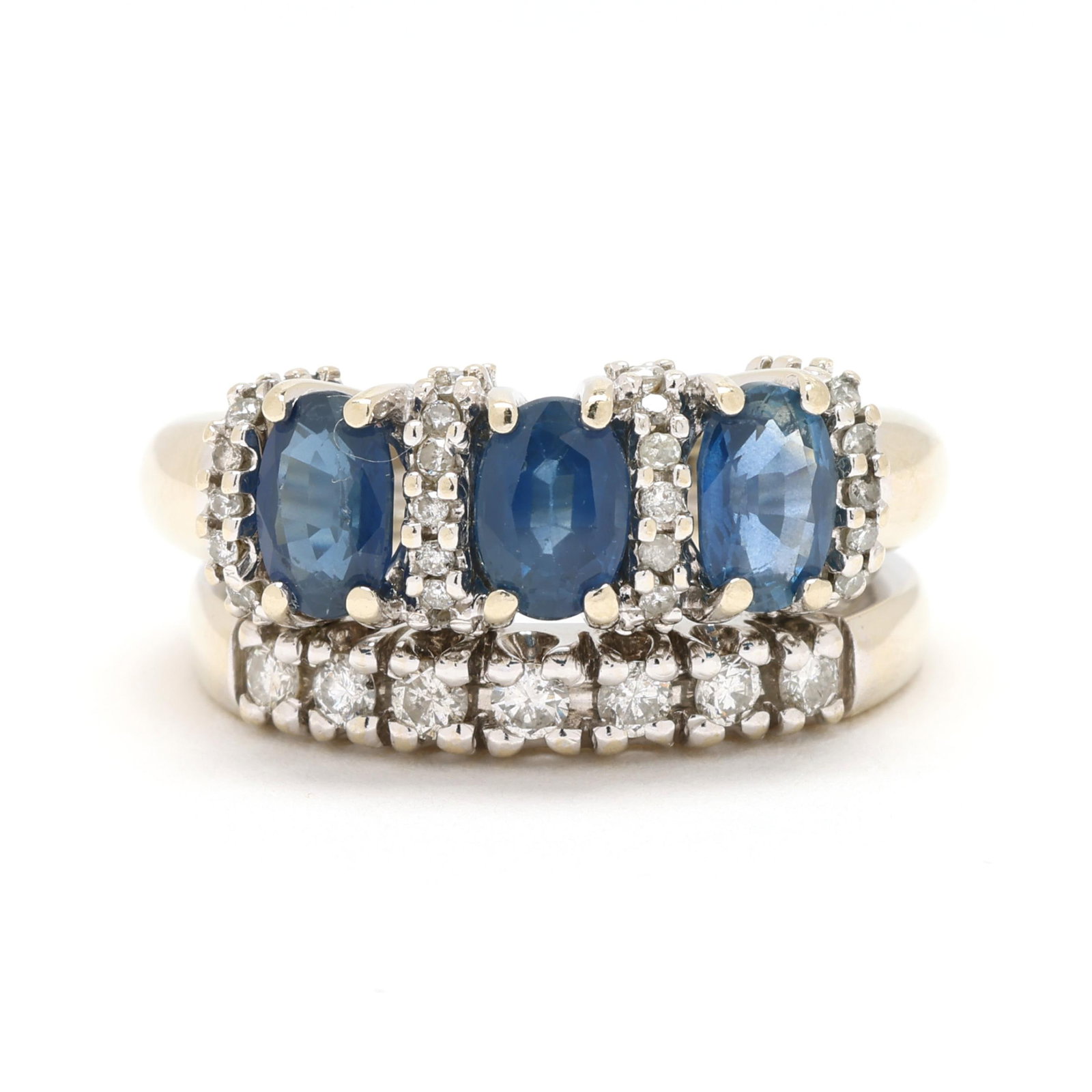 White Gold, Sapphire, and Diamond Ring (1 of 6)