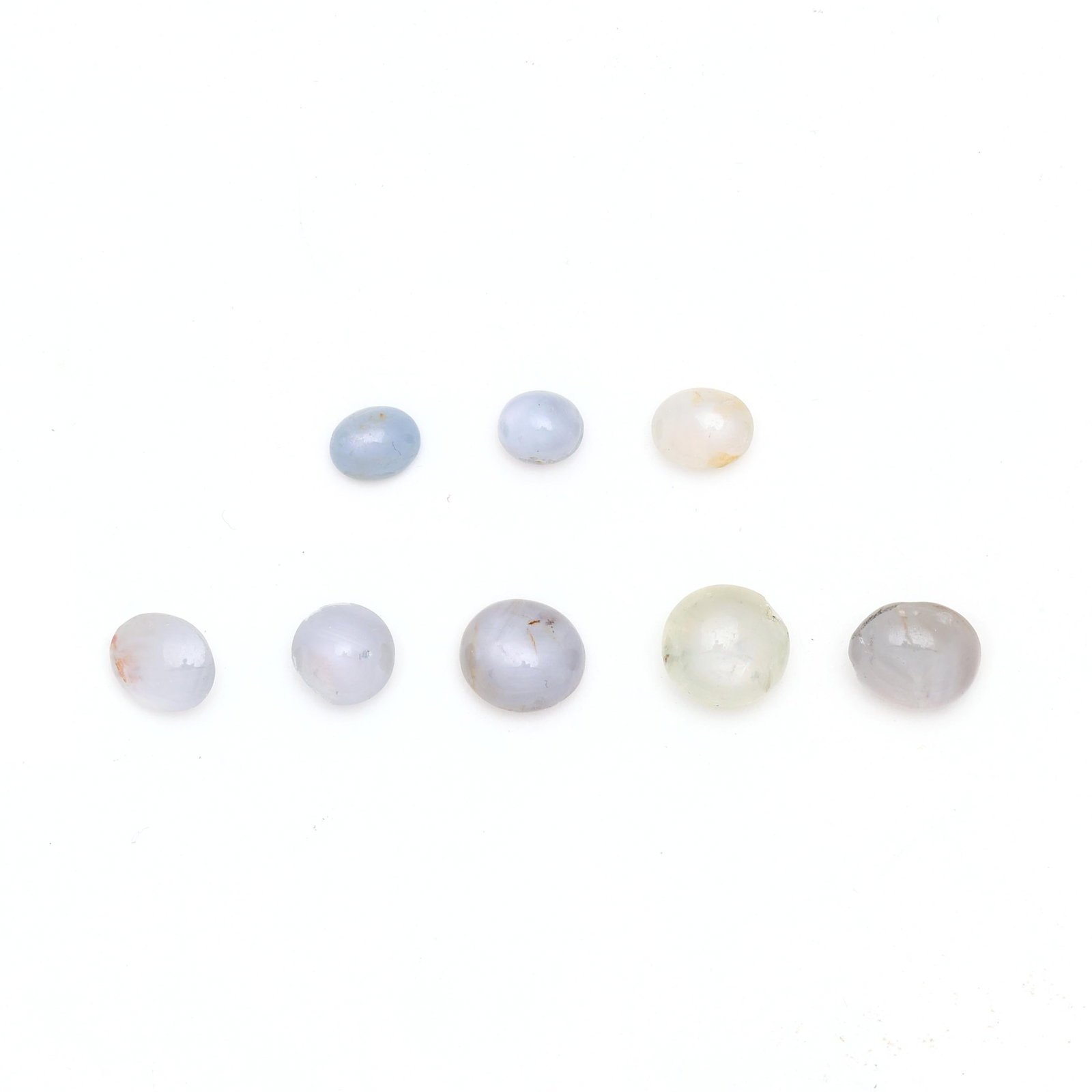 Group of Loose Star Sapphires: Group of Loose Star Sapphires group of eight oval cabochon cut star sapphires weighing 28.08 total carats (actual). Additional high-resolution photos are available at www.lelandlittle.com