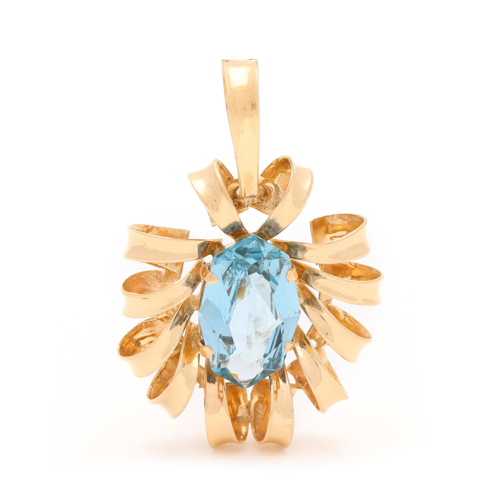 Gold and Synthetic Spinel Pendant (1 of 3)