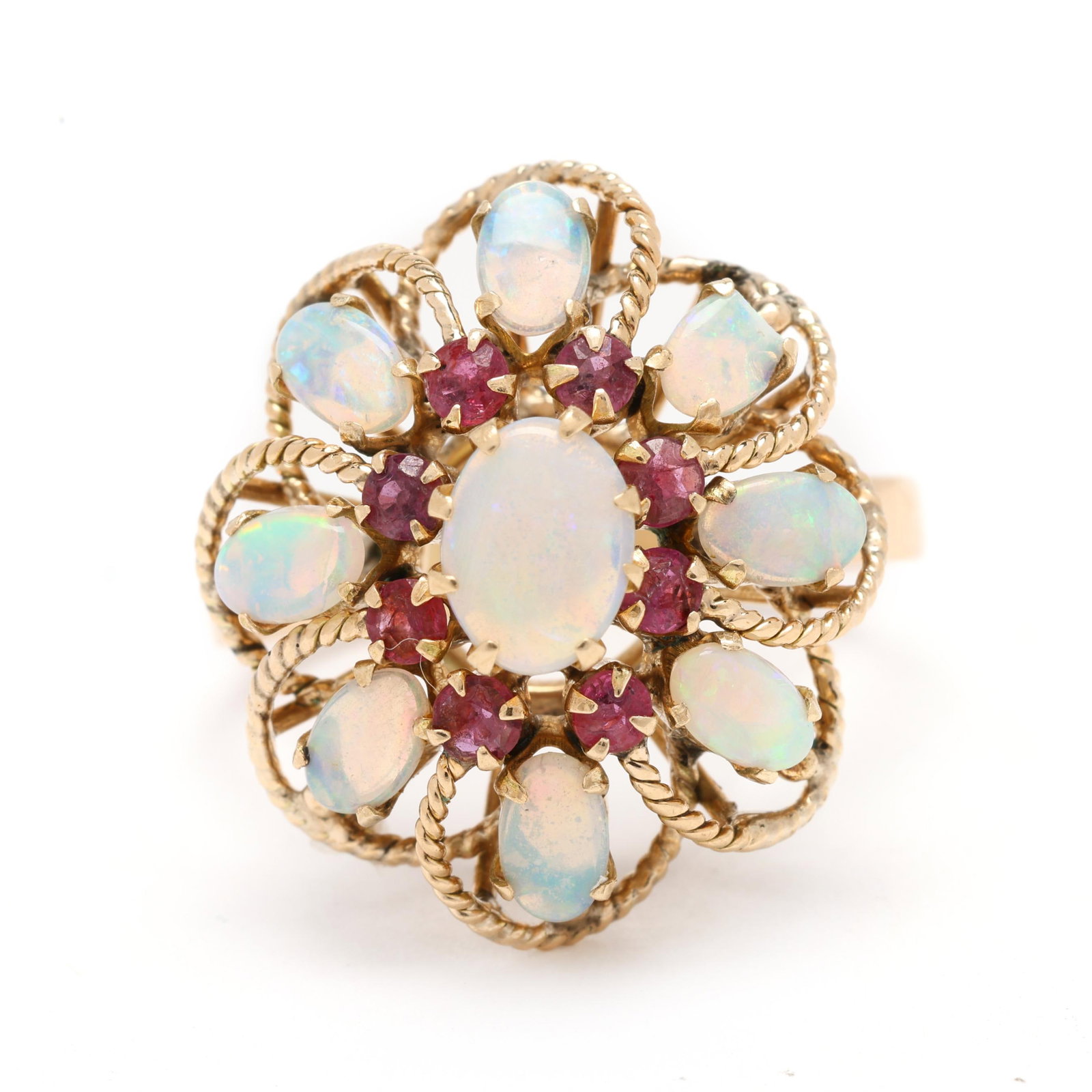 Gold, Opal, and Ruby Ring (1 of 5)