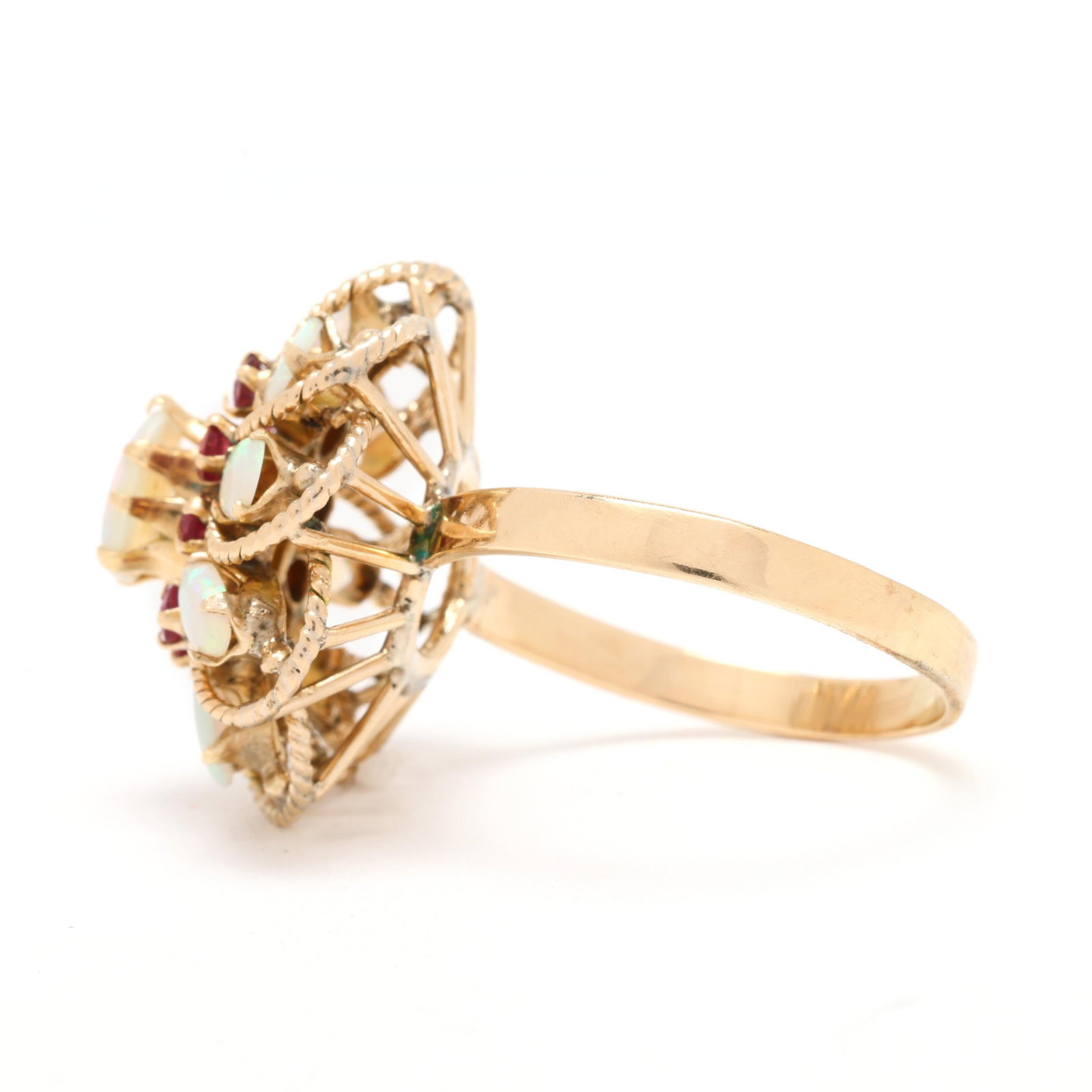 Gold, Opal, and Ruby Ring - 4
