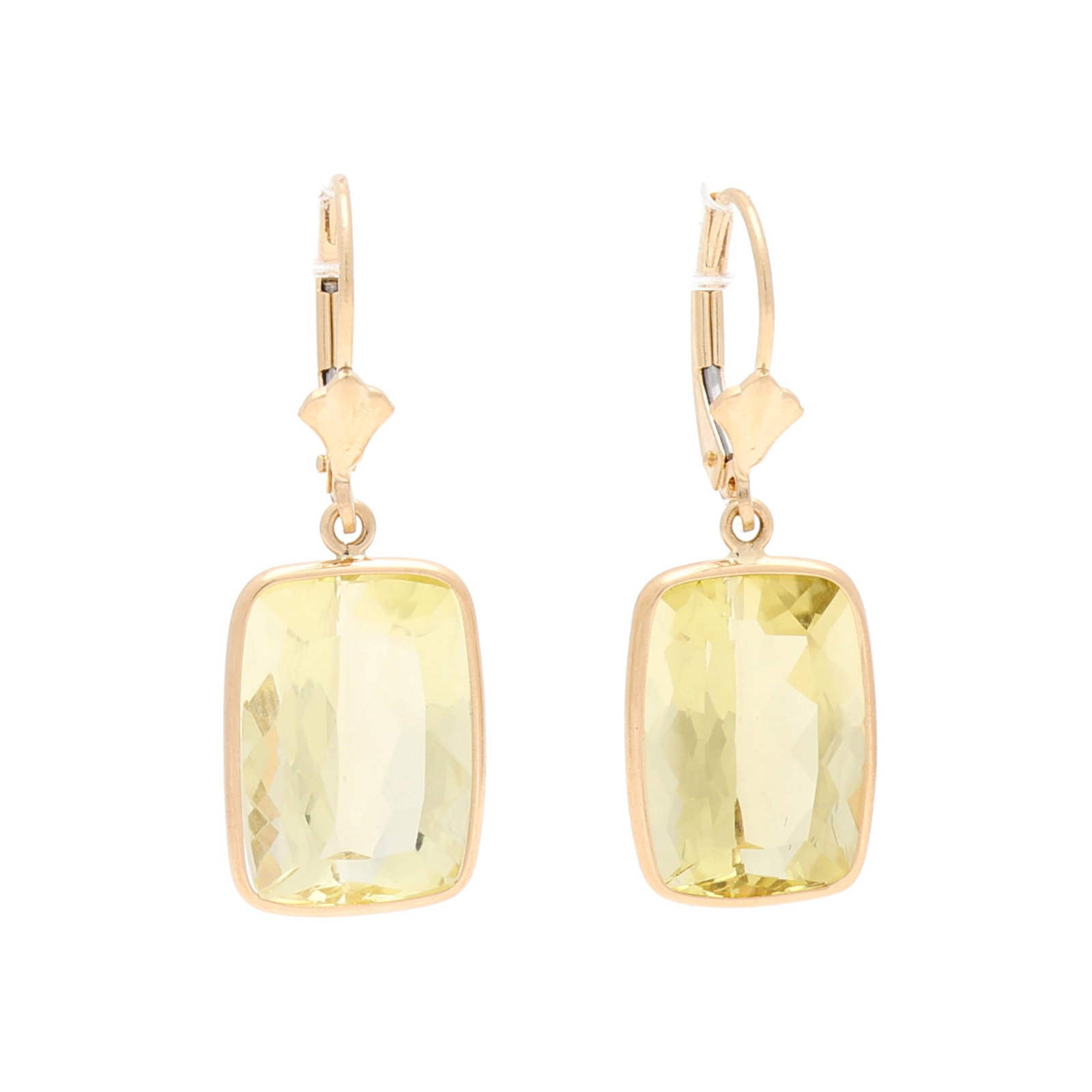 Gold and Praseolite Quartz Dangle Earrings (1 of 4)