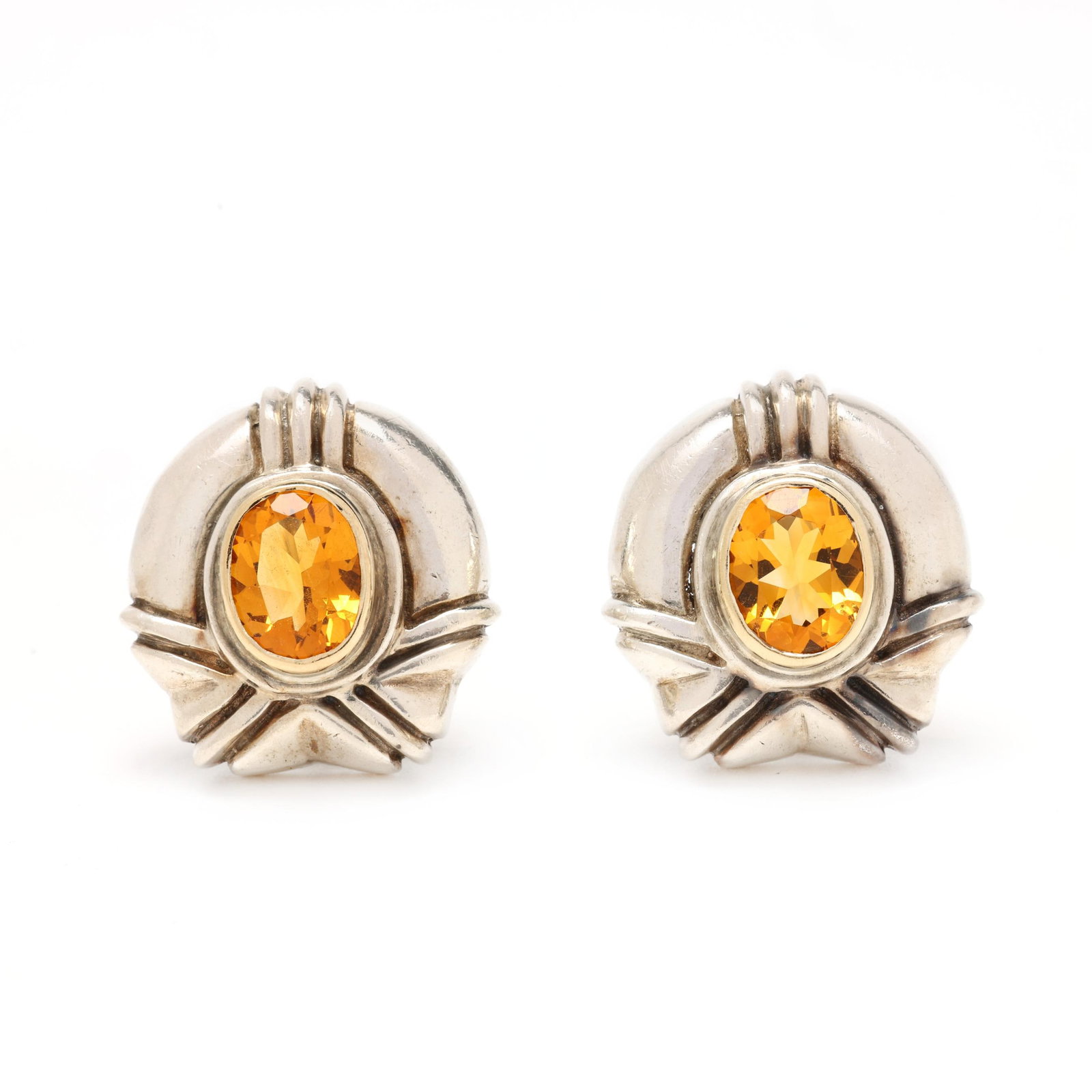 Silver, Gold, and Citrine Earrings, Rigoberto (1 of 5)