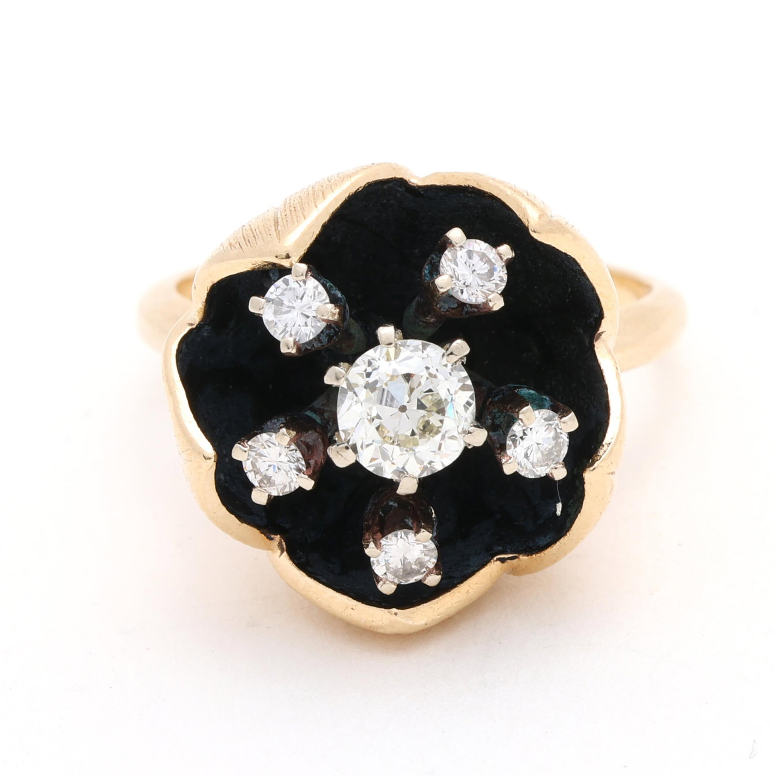Gold and Diamond Flower Ring (1 of 5)