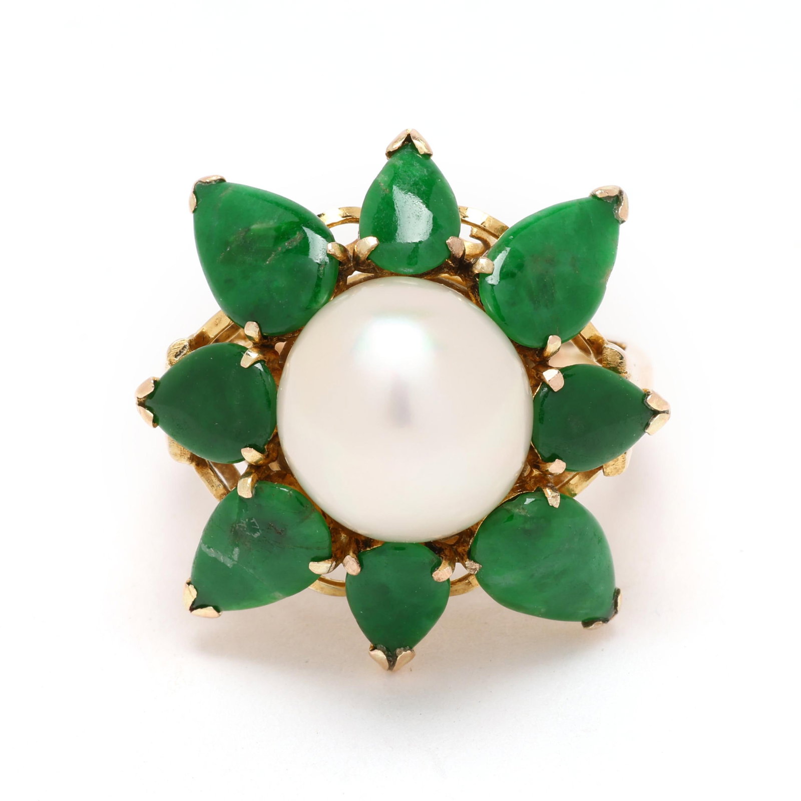 Gold, Pearl, and Jadeite Jade Ring (1 of 5)