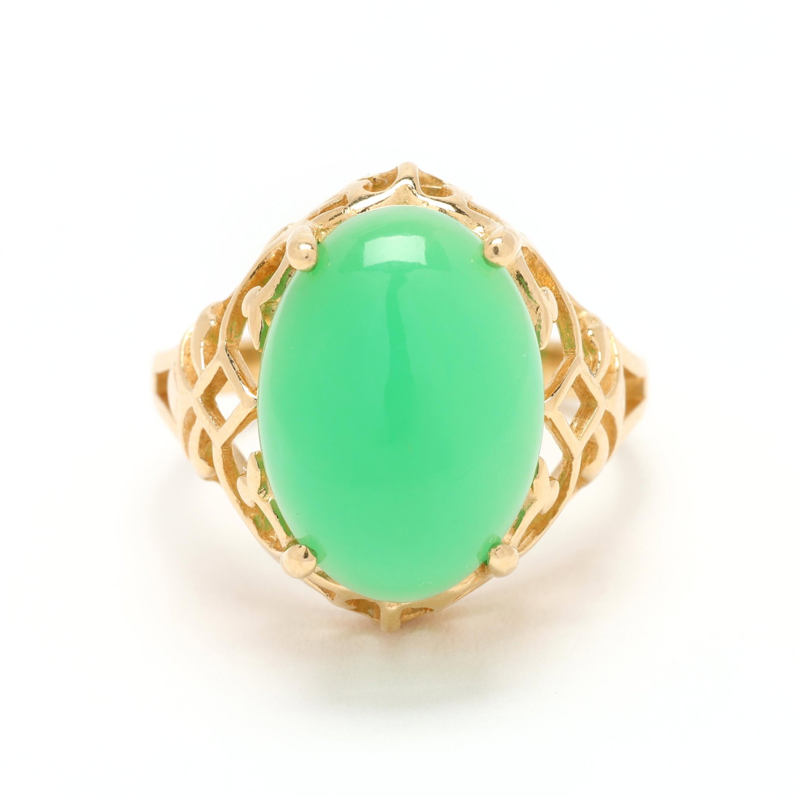 Gold and Chrysoprase Ring (1 of 5)
