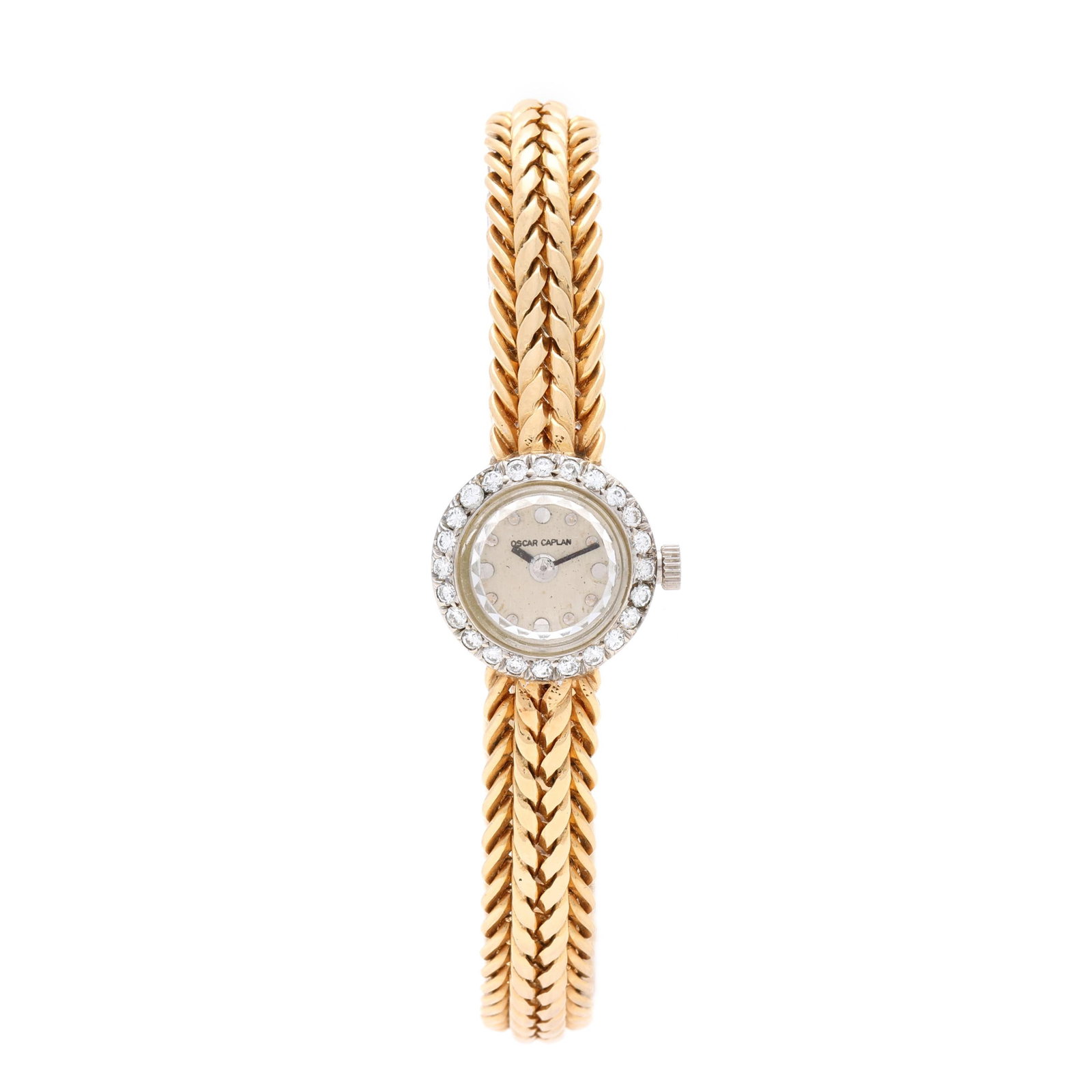 Lady's Bi-Color Gold and Diamond Watch: Lady's Bi-Color Gold and Diamond Watch quartz, Rhonda 1032, the white gold round case with full cut round diamonds weighing approximately .35 total carat (G-H color, SI1-SI2 clarity) set to bezel,