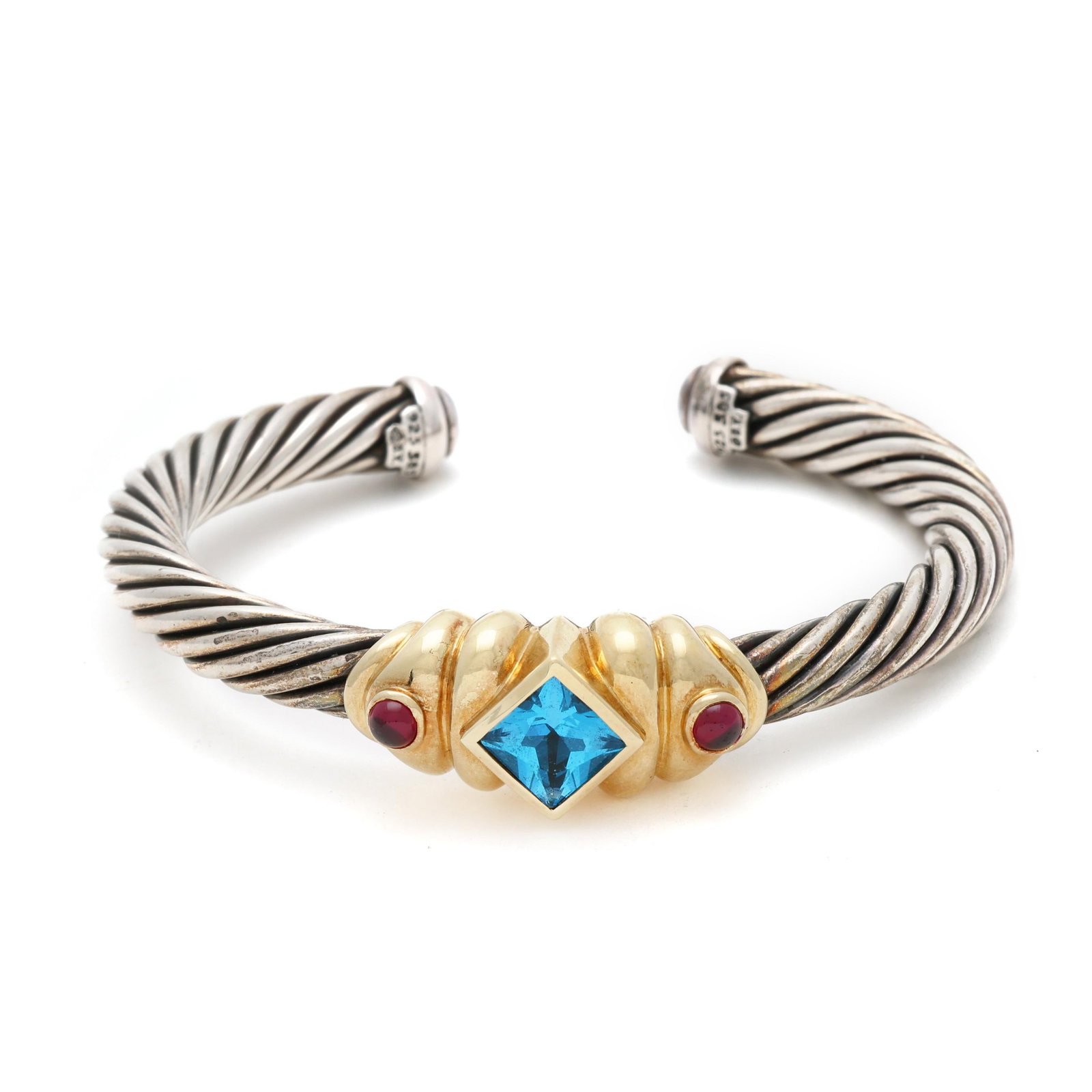 Silver, Gold, and Gem-Set Renaissance Cuff Bracelet, David Yurman (1 of 5)