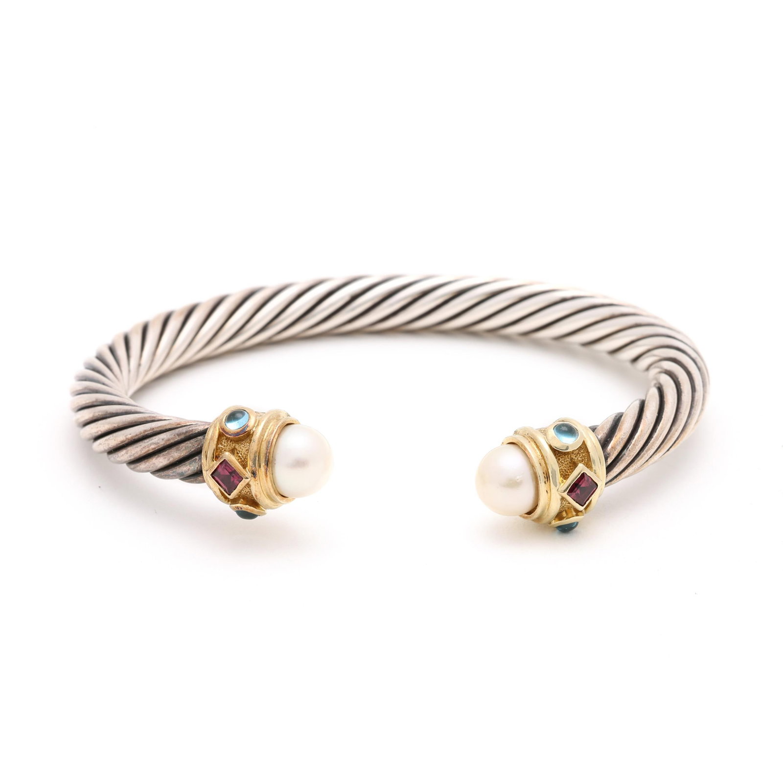 Silver, Gold, and Gem-Set Renaissance Cuff Bracelet, David Yurman (1 of 6)