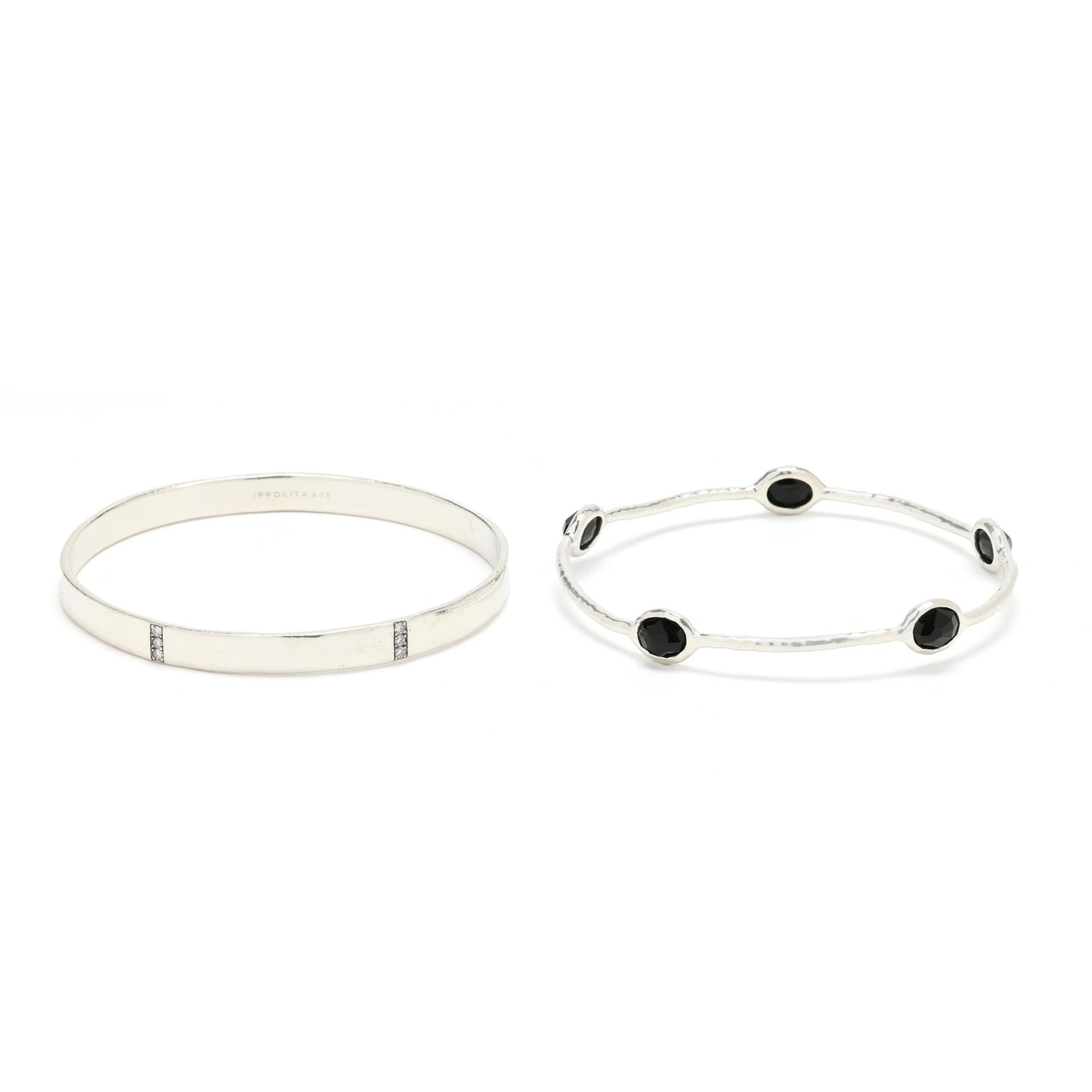 Two Hammered Silver Bangle Bracelets, Ippolita (1 of 7)