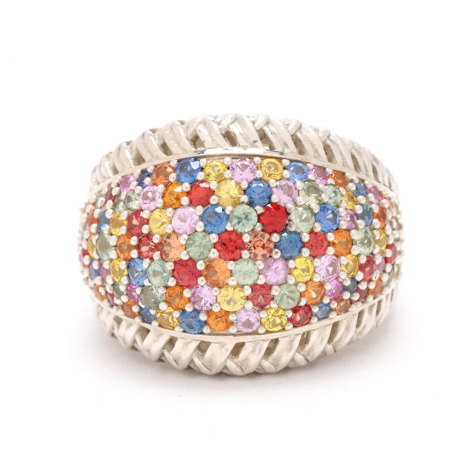 Silver and Multi-Color Sapphire Ring, Slane & Slane (1 of 6)