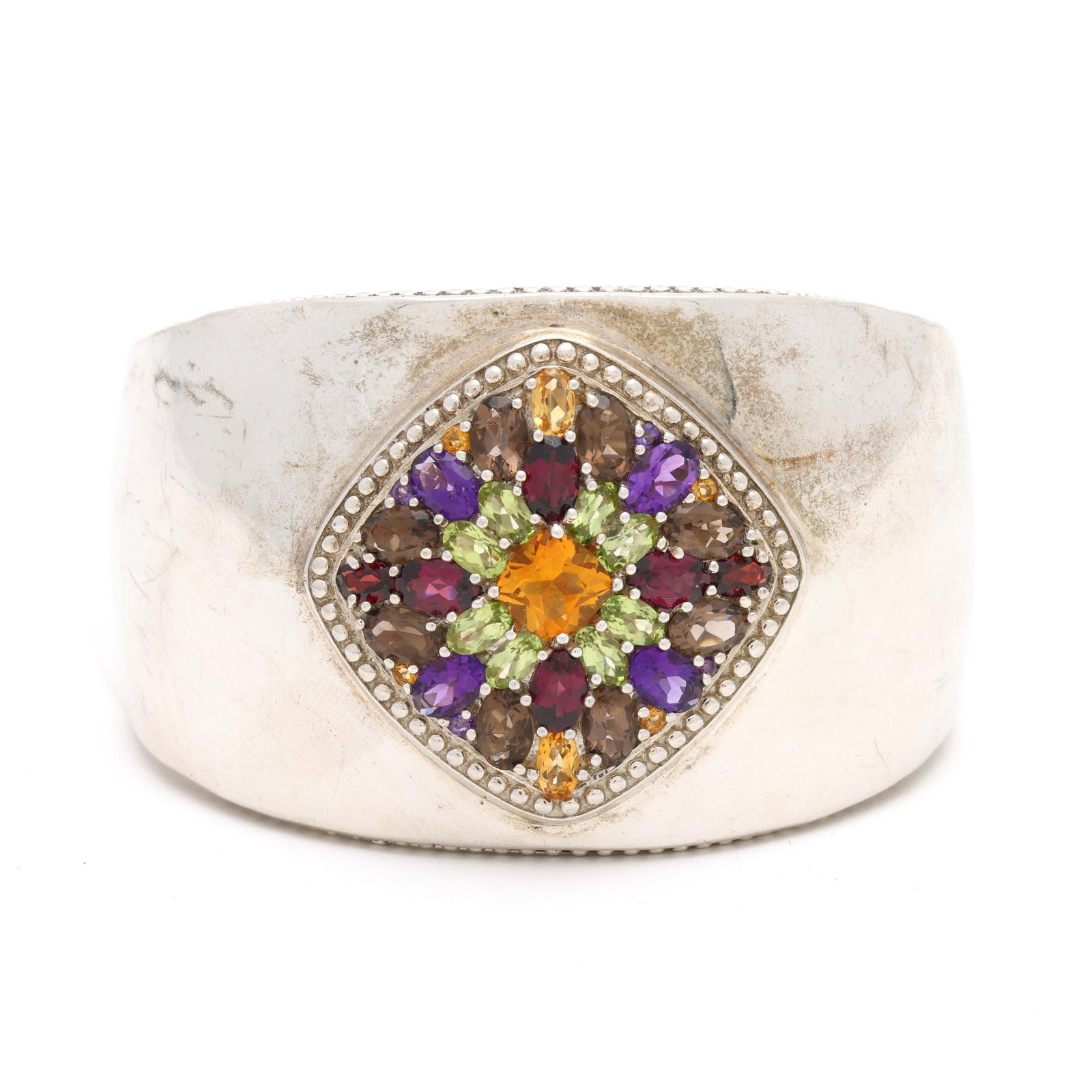 Silver and Gem-Set Cuff Bracelet, Slane (1 of 6)
