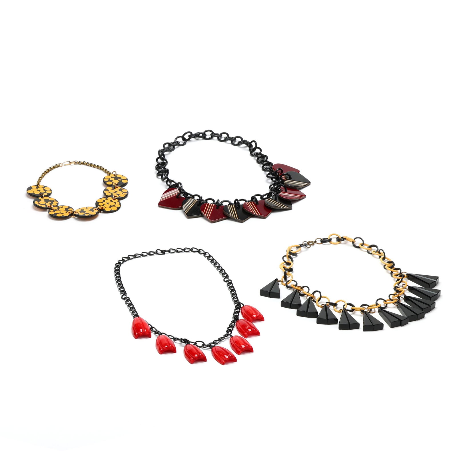 Four Bakelite and Composition Necklaces (1 of 7)