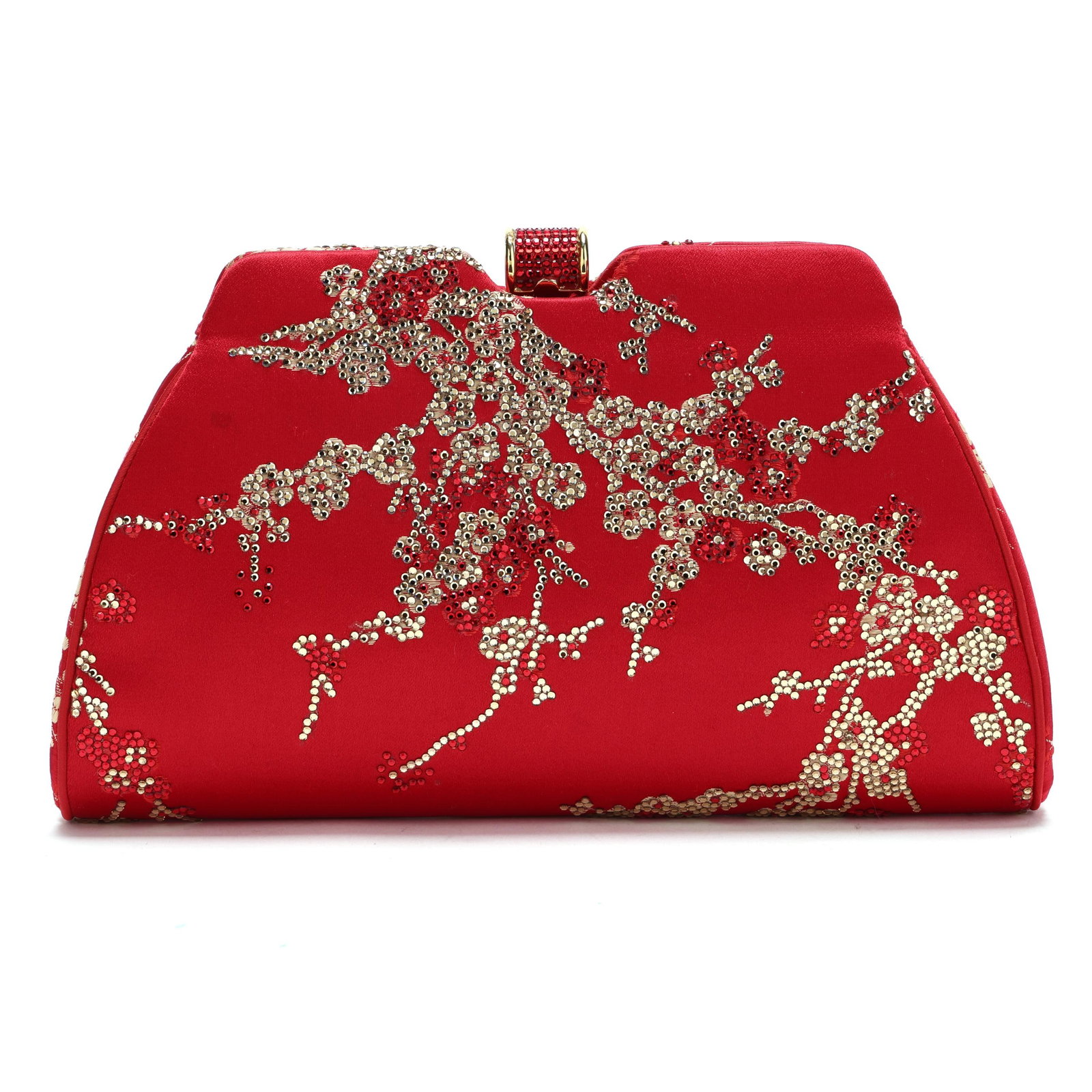 Red Satin and Crystal Evening Clutch, Judith Leiber (1 of 19)