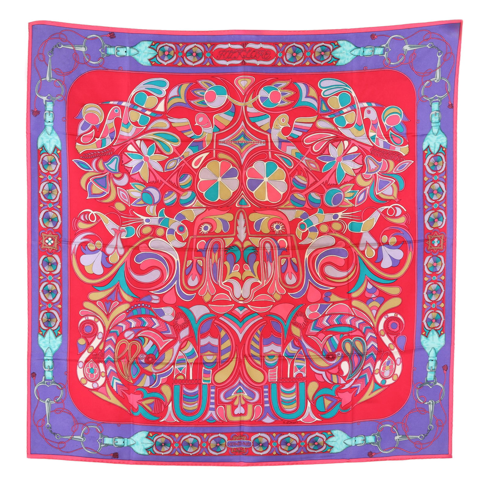 Silk Folklore Scarf, Hermès (1 of 9)