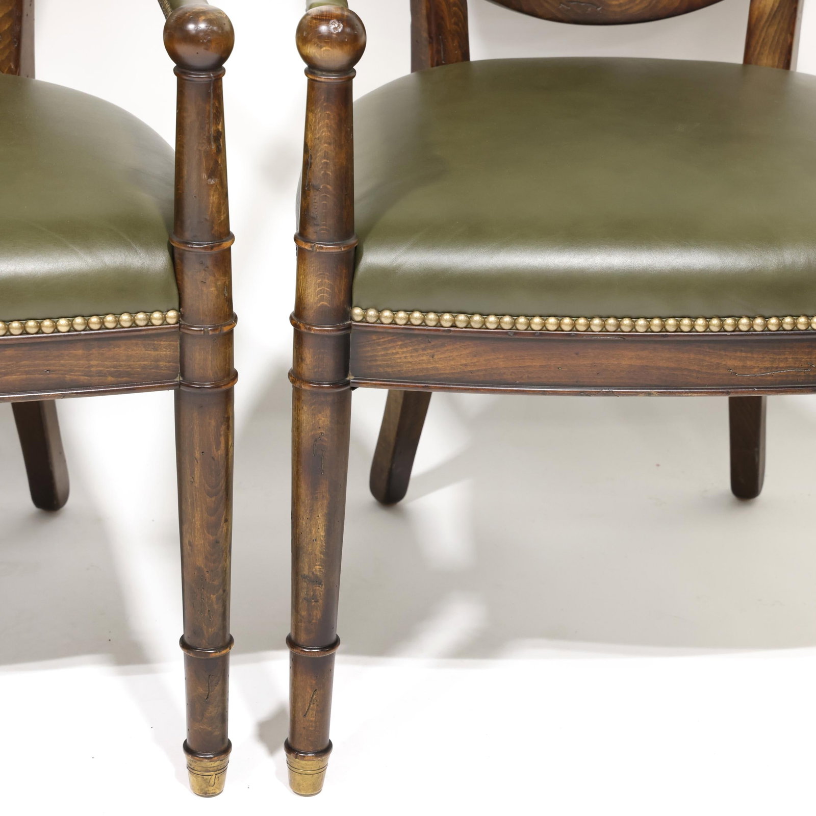 Milling Road for Baker, Set of Four French Style Leather Upholstered Armchairs - 7