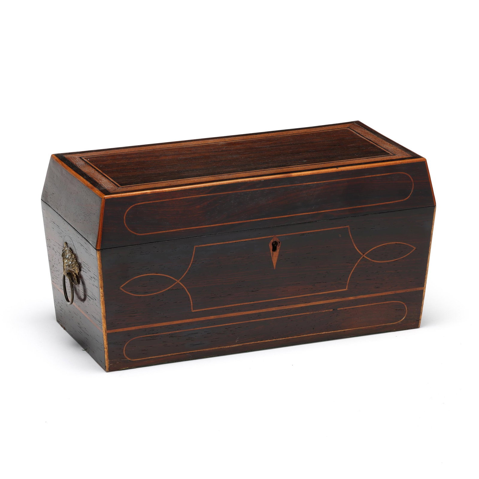 Regency Inlaid Rosewood Tea Caddy (1 of 8)