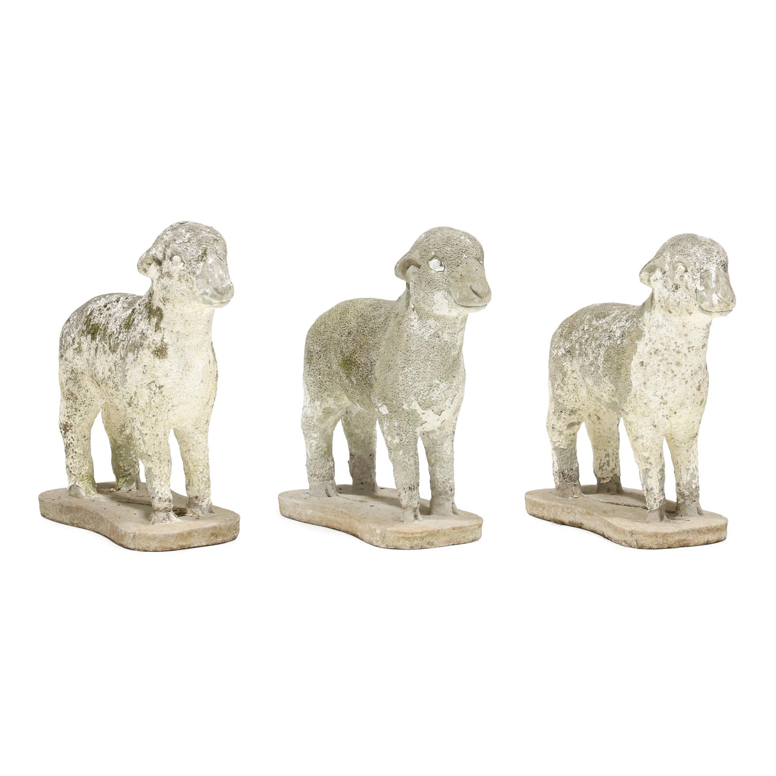 Three Cast Stone Garden Lambs (1 of 9)