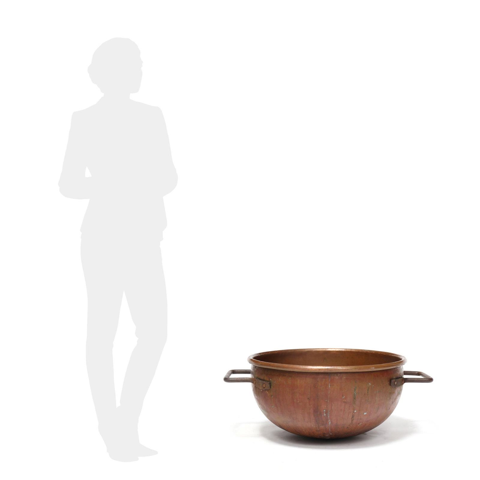Large Double Handled Copper Candy Kettle - 2
