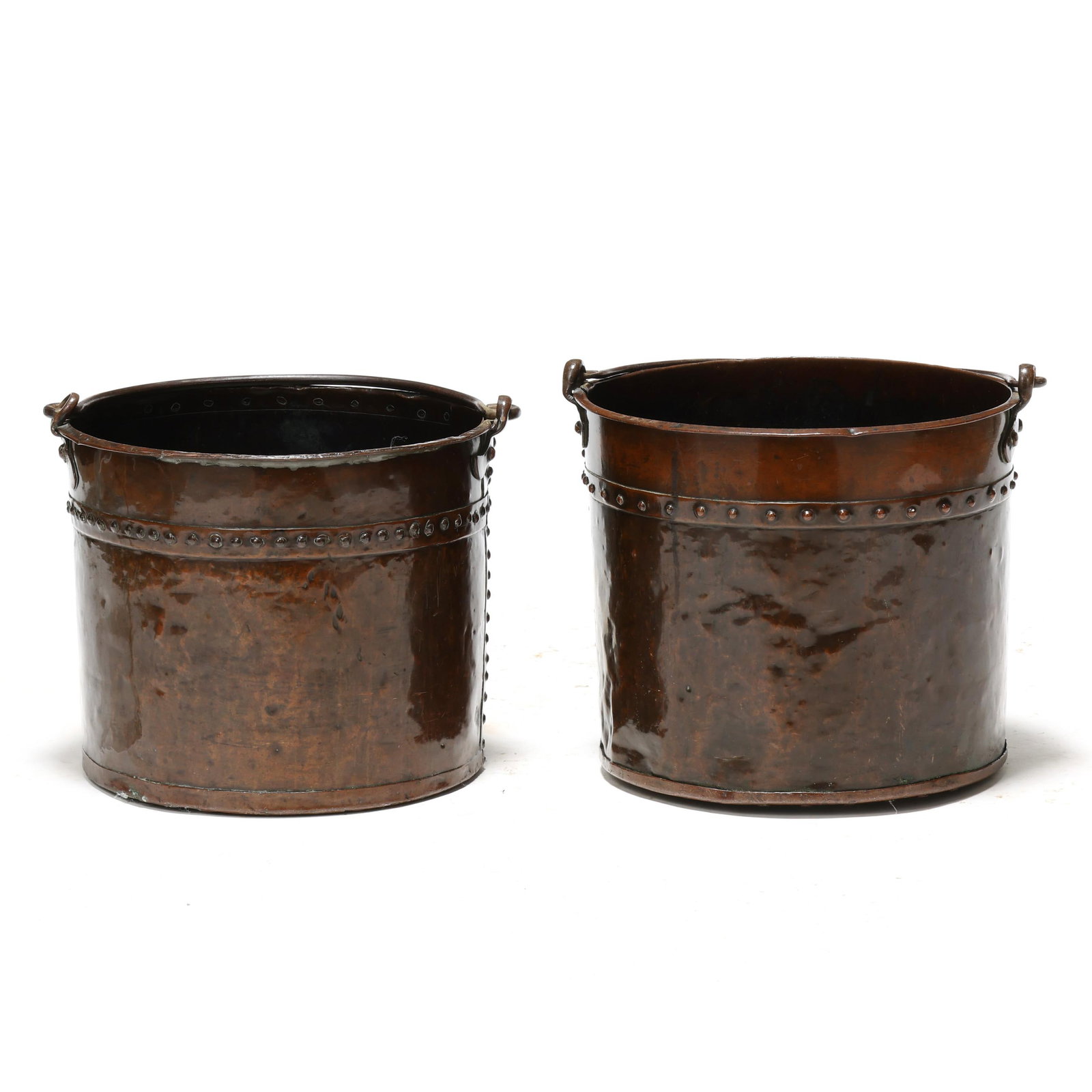 Pair of Antique Riveted Copper Buckets (1 of 9)