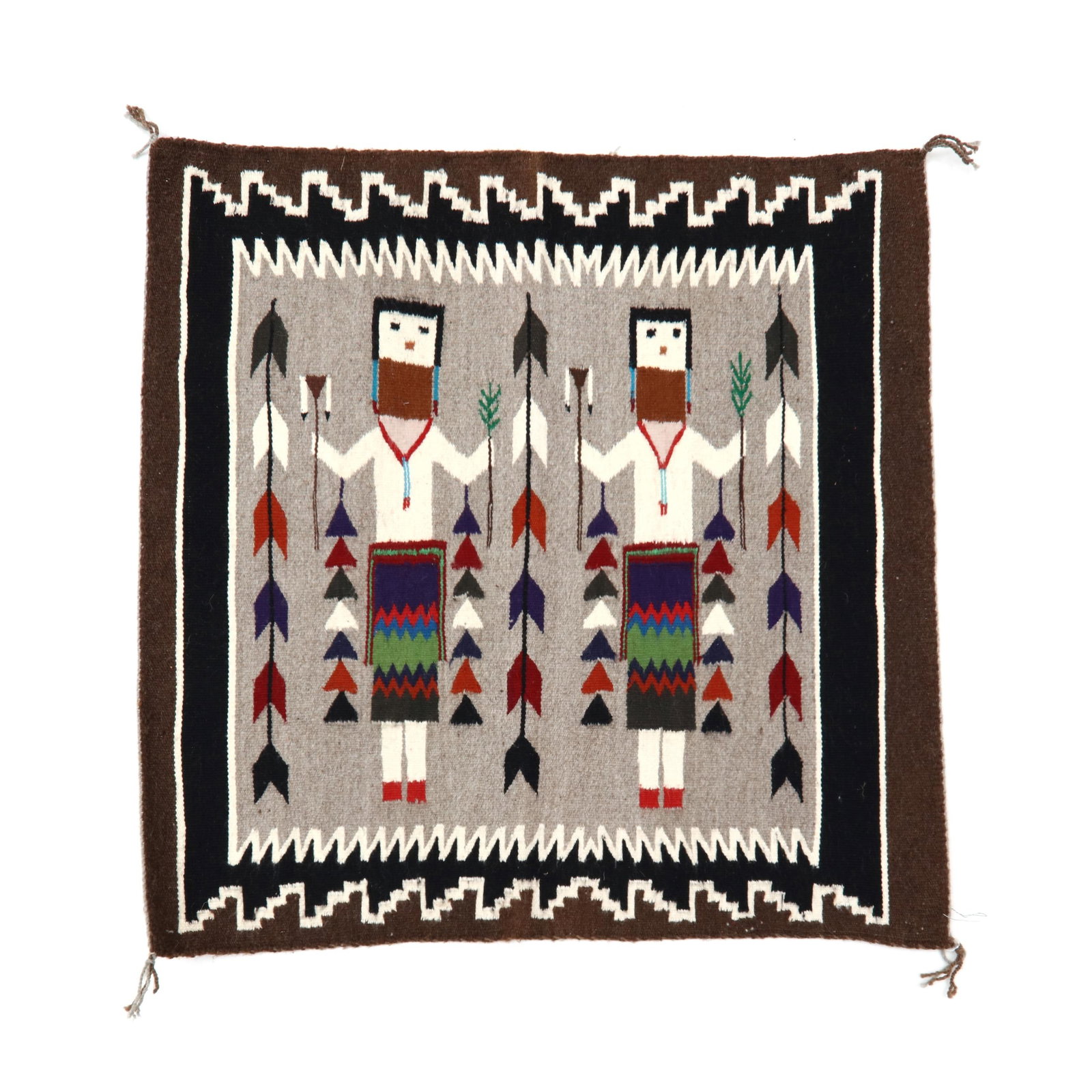 Small Navajo (Dine) Yei Rug attributed to Betty Begay (1 of 3)