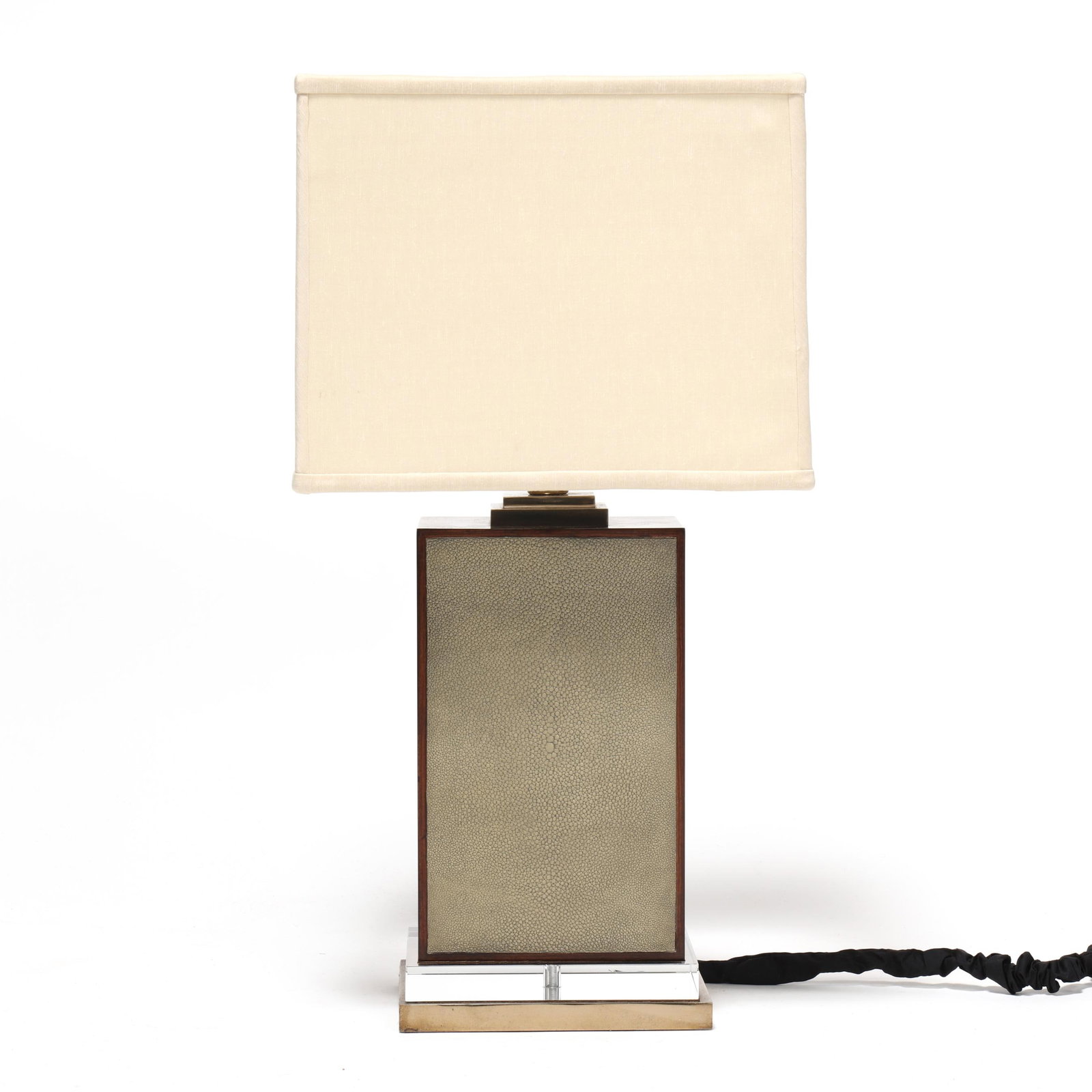 Maitland-Smith, Rosewood and Faux Shagreen Modernist Lamp (1 of 8)