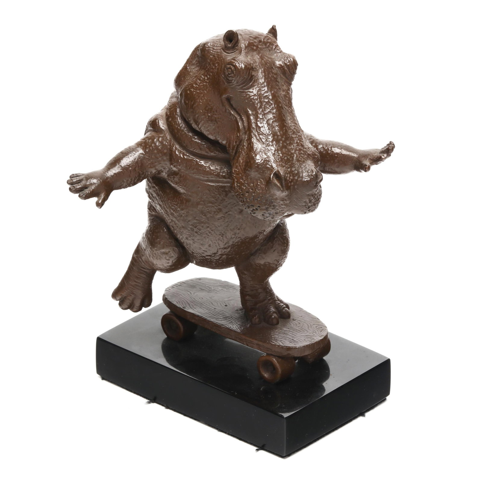 Attributed Sergio Bustamante (Mexican, b. 1949), Skateboarding Hippo (1 of 5)