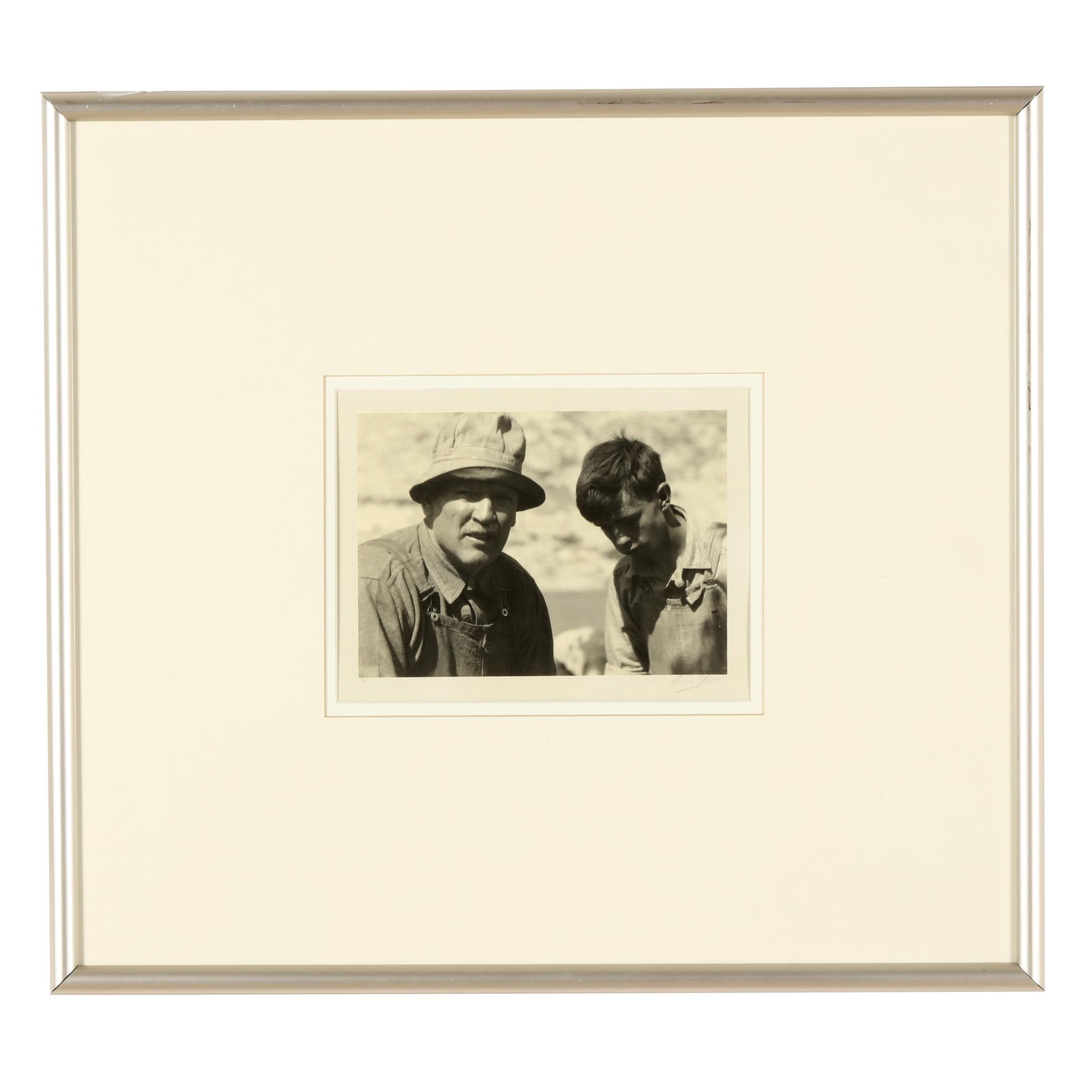 Ansel Adams (American, 1902-1984), Dan and Eddie Tachet: Ansel Adams (American, 1902-1984), Dan and Eddie Tachet photogravure, 1929, artist signed "Ansel E. Adams" and annotated "13" in pencil lower margin, matted and framed. Image size 5 1/2 x 7 5/8 in. Fo