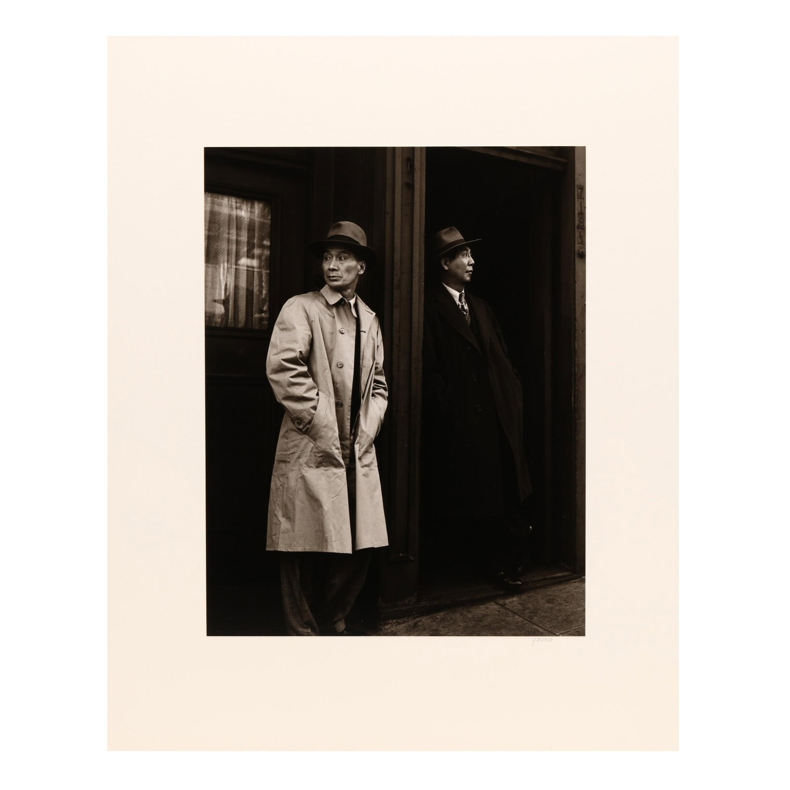 Max Yavno (American, 1911-1985), Two Men in a Doorway, Chinatown, New York (1 of 3)