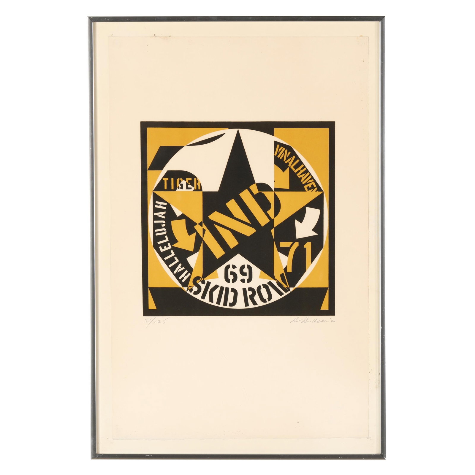 Robert Indiana (American, 1928-2018), Skid Row (1 of 6)