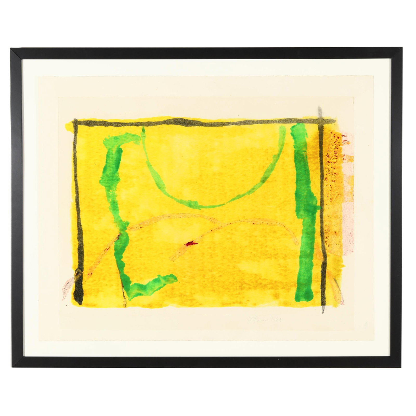 Ray Parker (American, 1922-1990), Untitled (1982): Ray Parker (American, 1922-1990), Untitled (1982) monoprint on rag paper, 1982, pencil signed and numbered lower right, with full margins, framed. Platemark 23 1/4 x 31 1/2 in.; Frame dimensions 32 1/