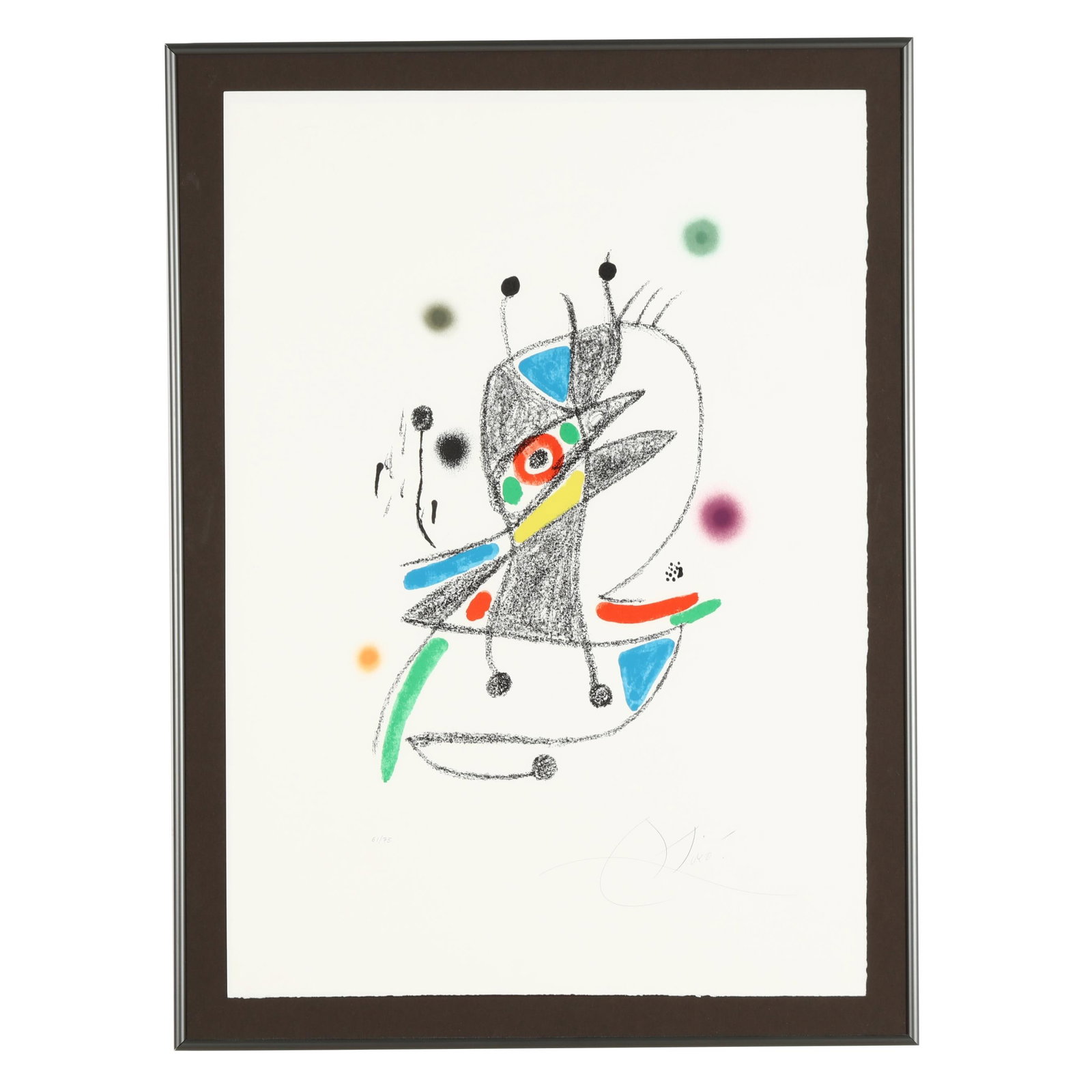 Joan Miró (Spanish, 1893-1983), Maravillas Con Variaciones Arósticas en el Jardin de Miró: Joan Miró (Spanish, 1893-1983), Maravillas Con Variaciones Arósticas en el Jardin de Miró lithograph in colors, on BFK Rives, 1975, pencil signed and numbered 61/75 lower margin, retains gallery pa
