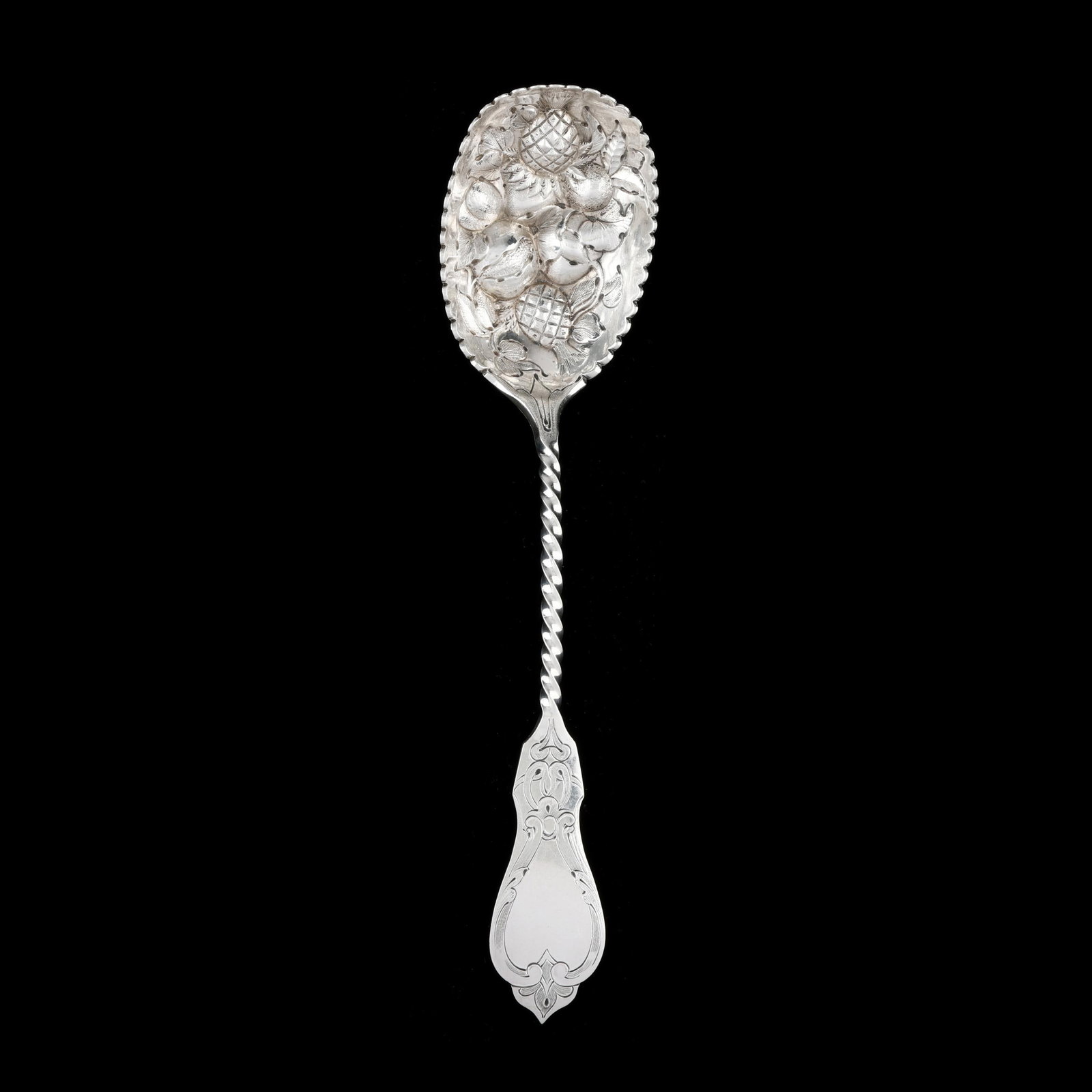 Antique American Sterling Silver Berry Spoon, Mark of John Stevenson (1 of 3)