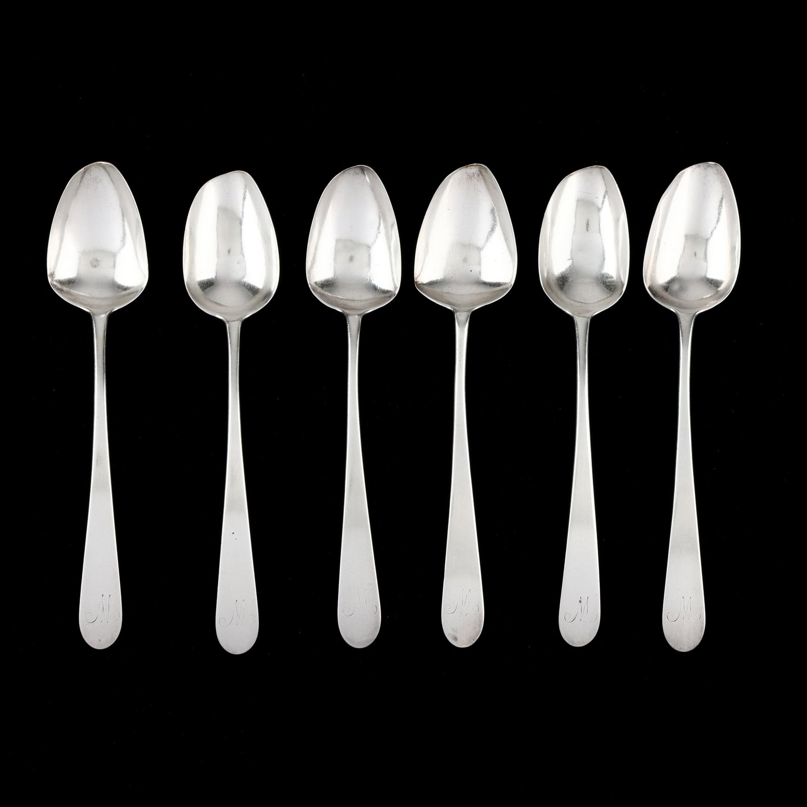 Set of Six Virginia Coin Silver Tablespoons, Mark of Capt. William Richardson (1 of 3)