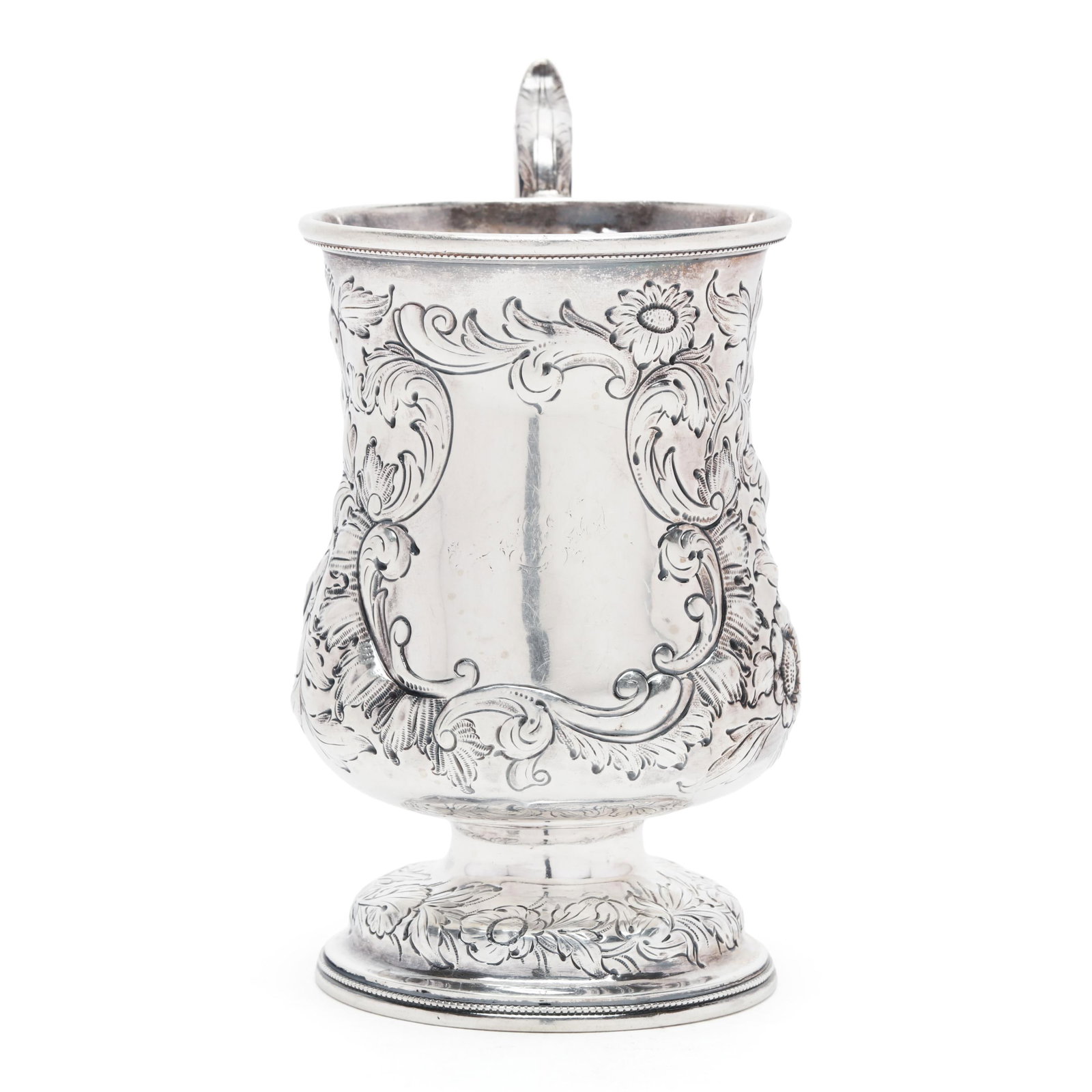 Coin Silver Repousse Mug, Retailed in Charleston, South Carolina (1 of 8)