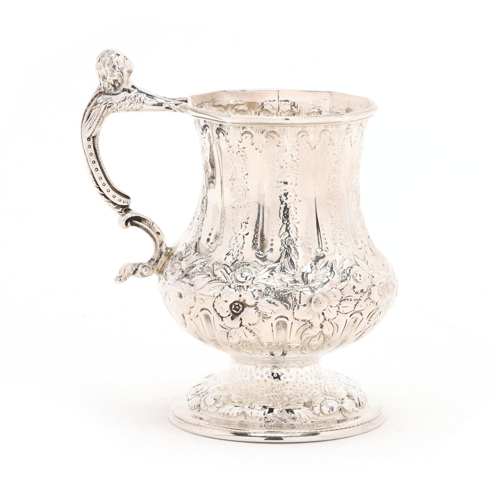 Early Samuel Kirk Coin Silver Repousse Caudle Cup (1 of 7)