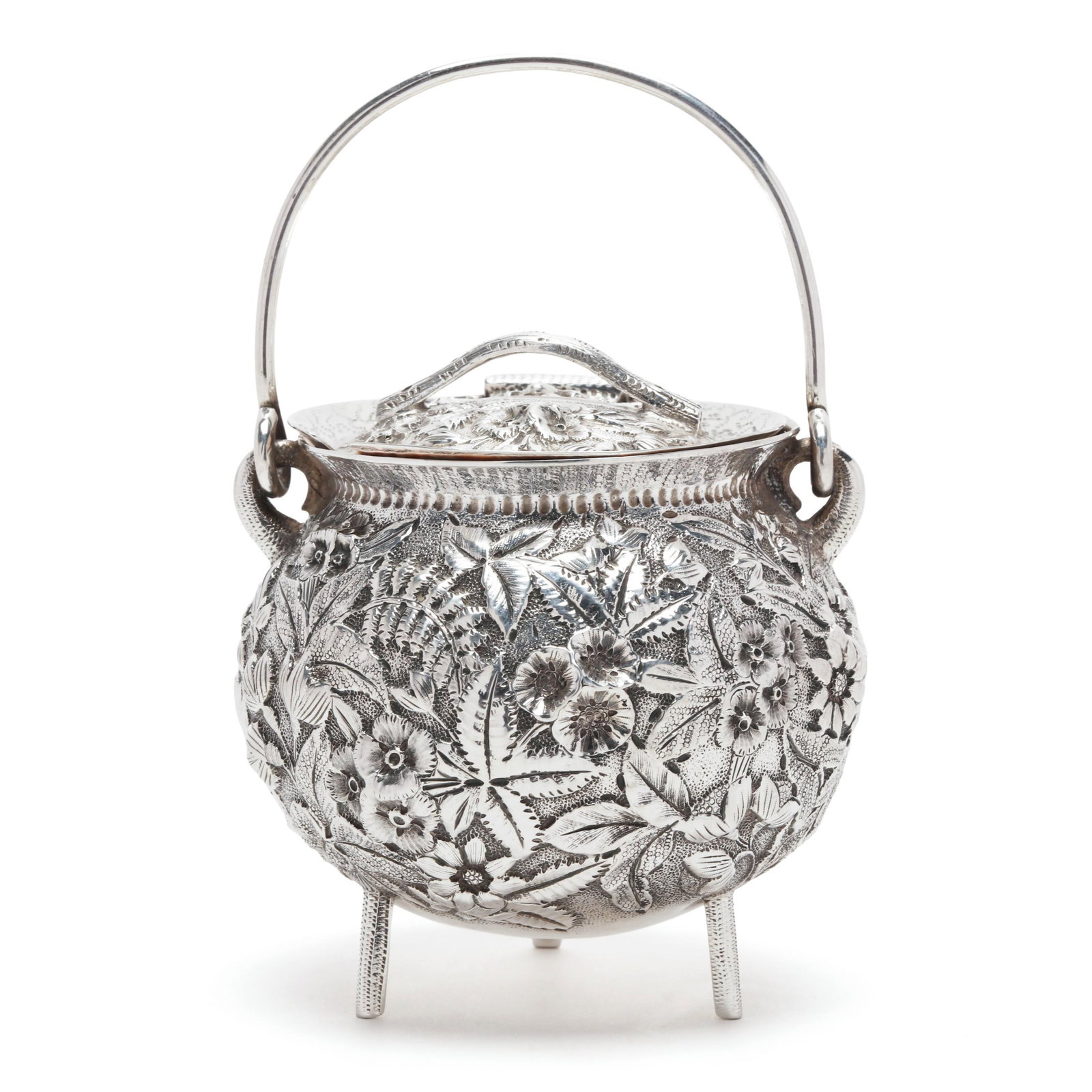 S. Kirk & Son Repousse Coin Silver Cauldron Mustard Pot (1 of 6)