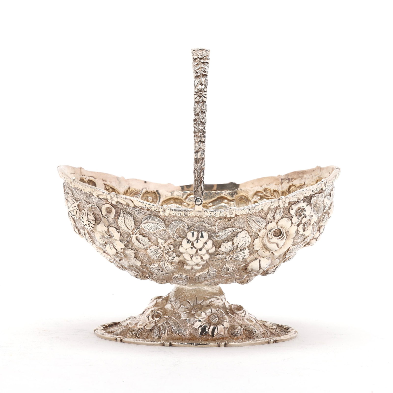 The Loring Andrews Co. Repousse Sterling Silver Sugar Basket (1 of 6)