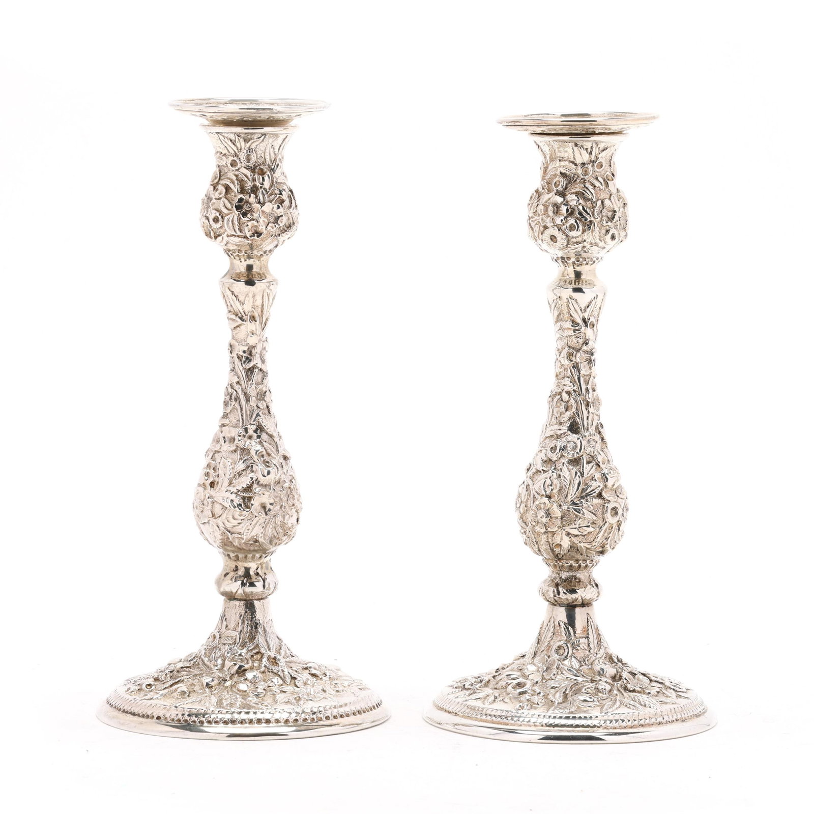 Pair of S. Kirk & Son Co. Repousse Sterling Silver Candlesticks (1 of 11)