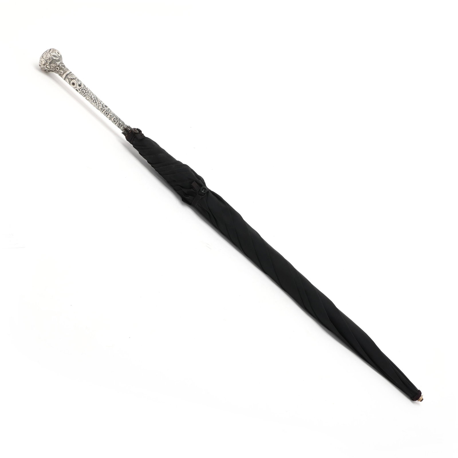 American Repousse Sterling Silver Handled Parasol (1 of 5)