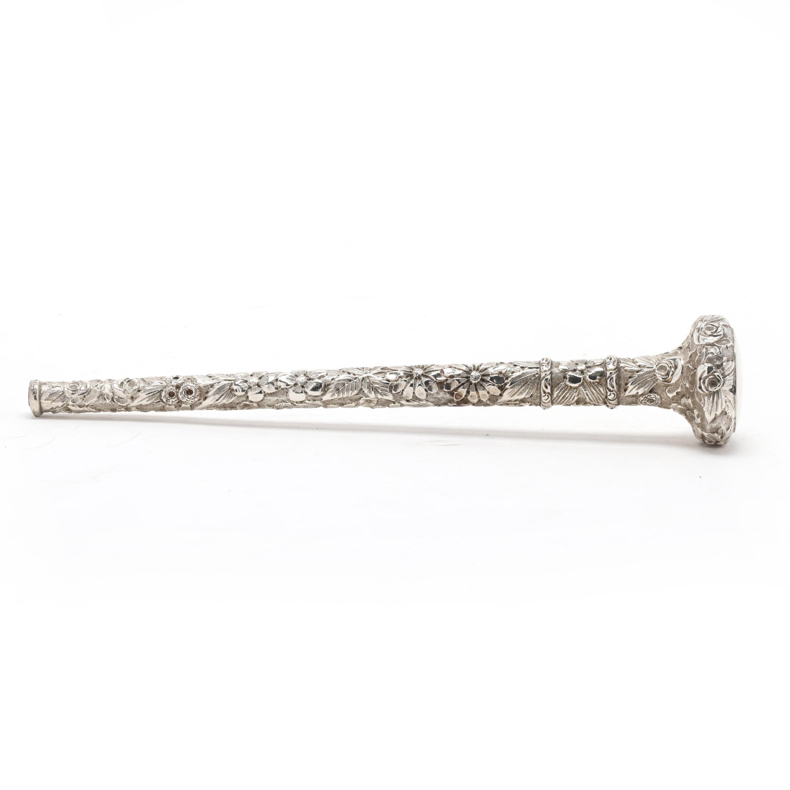 American Sterling Silver Repousse Parasol Handle (1 of 4)