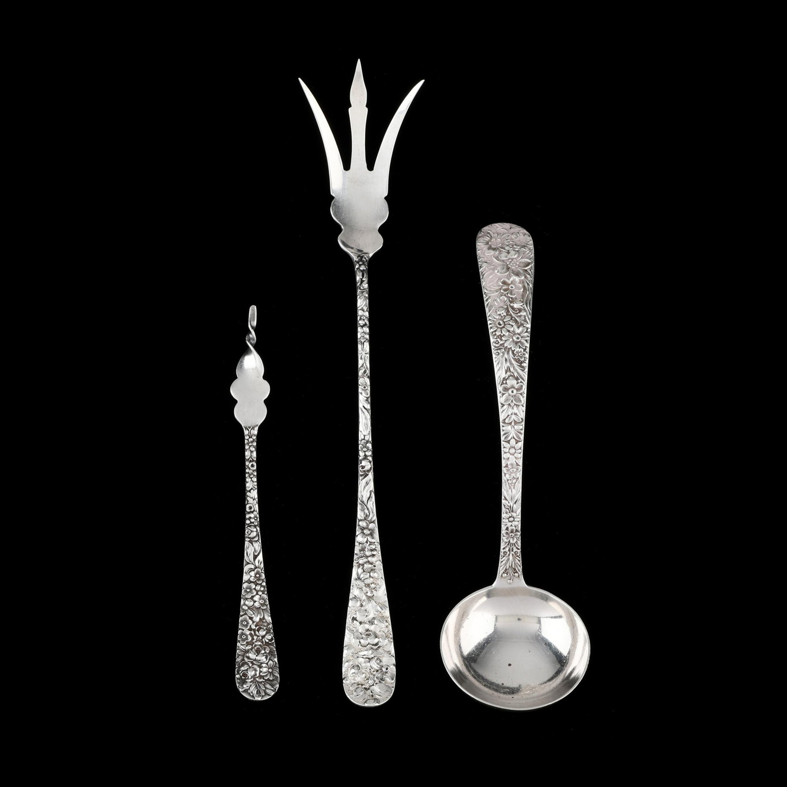 Three Repousse Sterling Silver Flatware Servers (1 of 4)