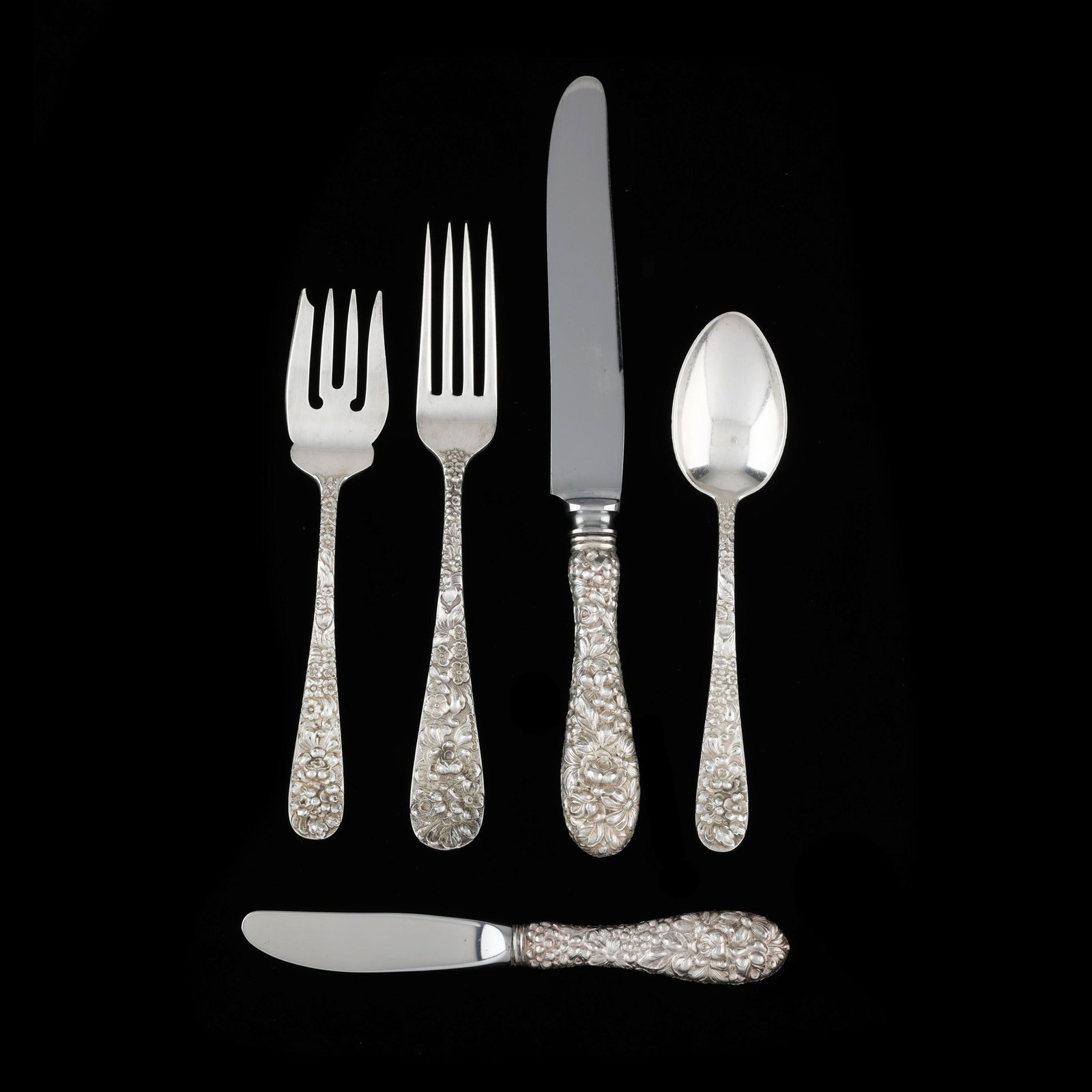 Stieff Rose Sterling Silver Luncheon Service (1 of 5)