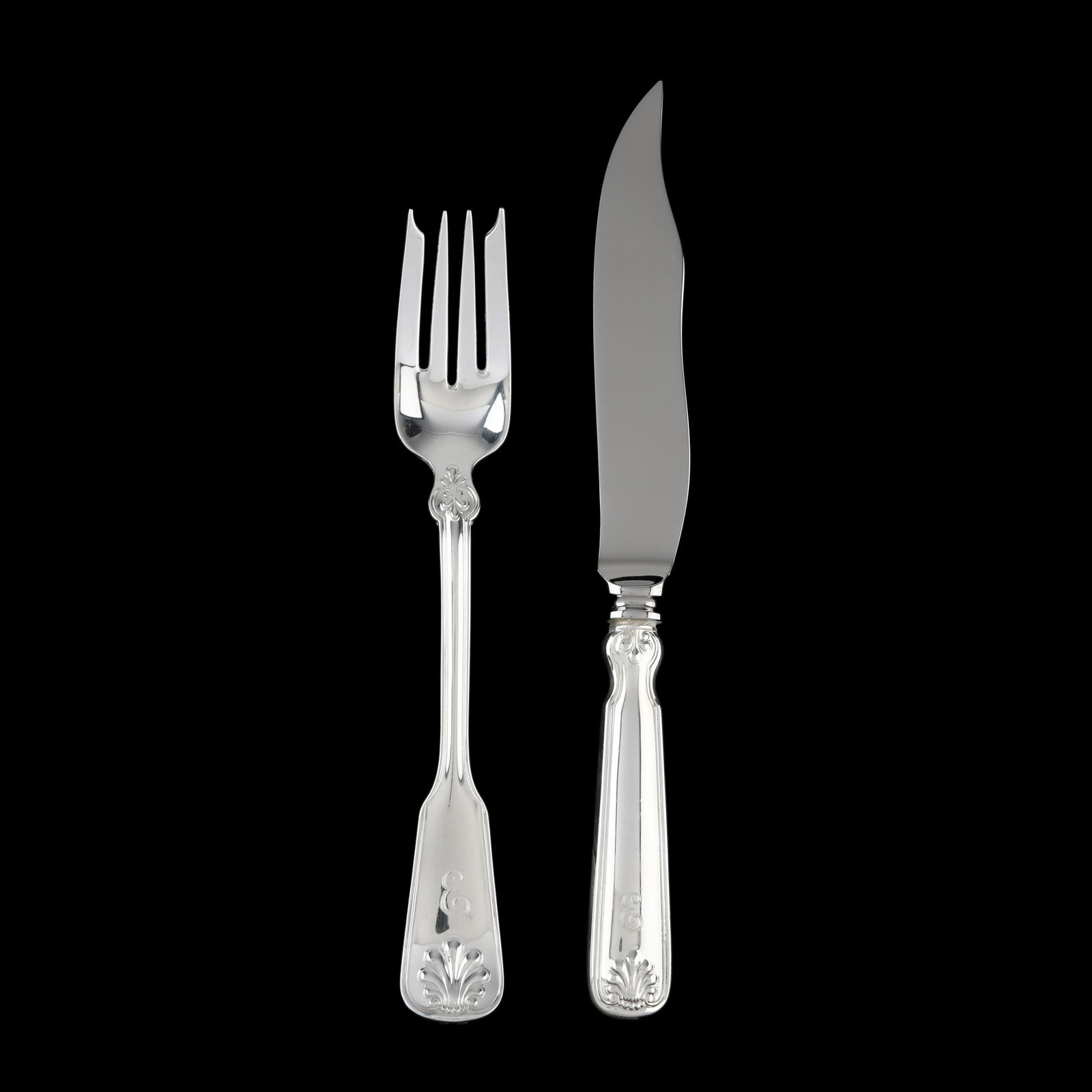 Tiffany & Co. Shell & Thread Sterling Silver Fish Service (1 of 8)