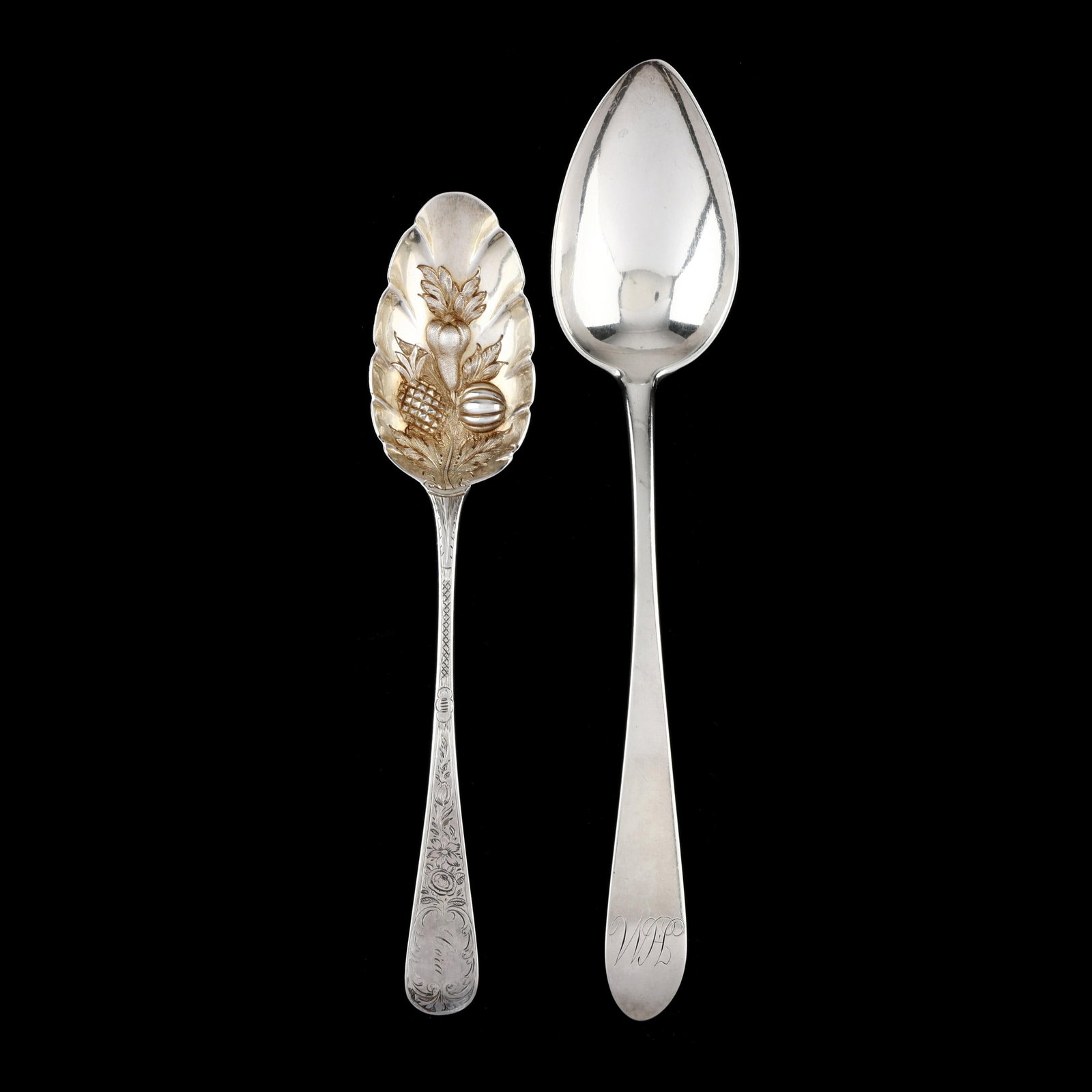 Two Silver Tablespoons, George III Scottish Provincial and Victorian (1 of 3)