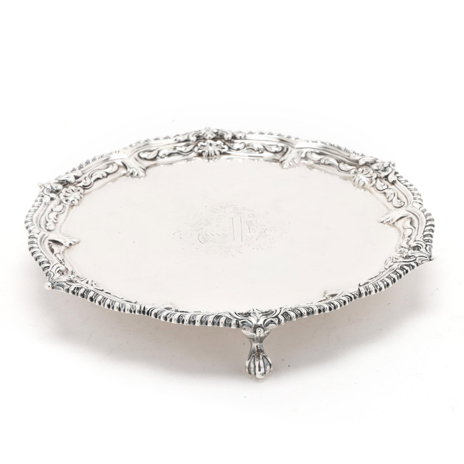 George III Silver Salver, Mark of Ebenezer Coker (1 of 6)
