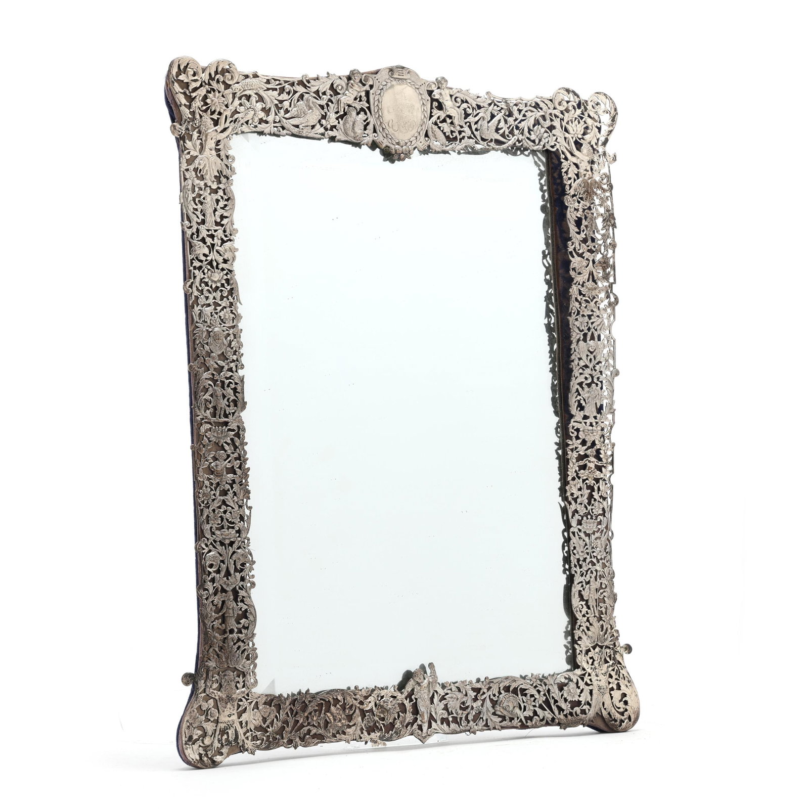 Large Victorian Silver Mirrored Frame (1 of 7)