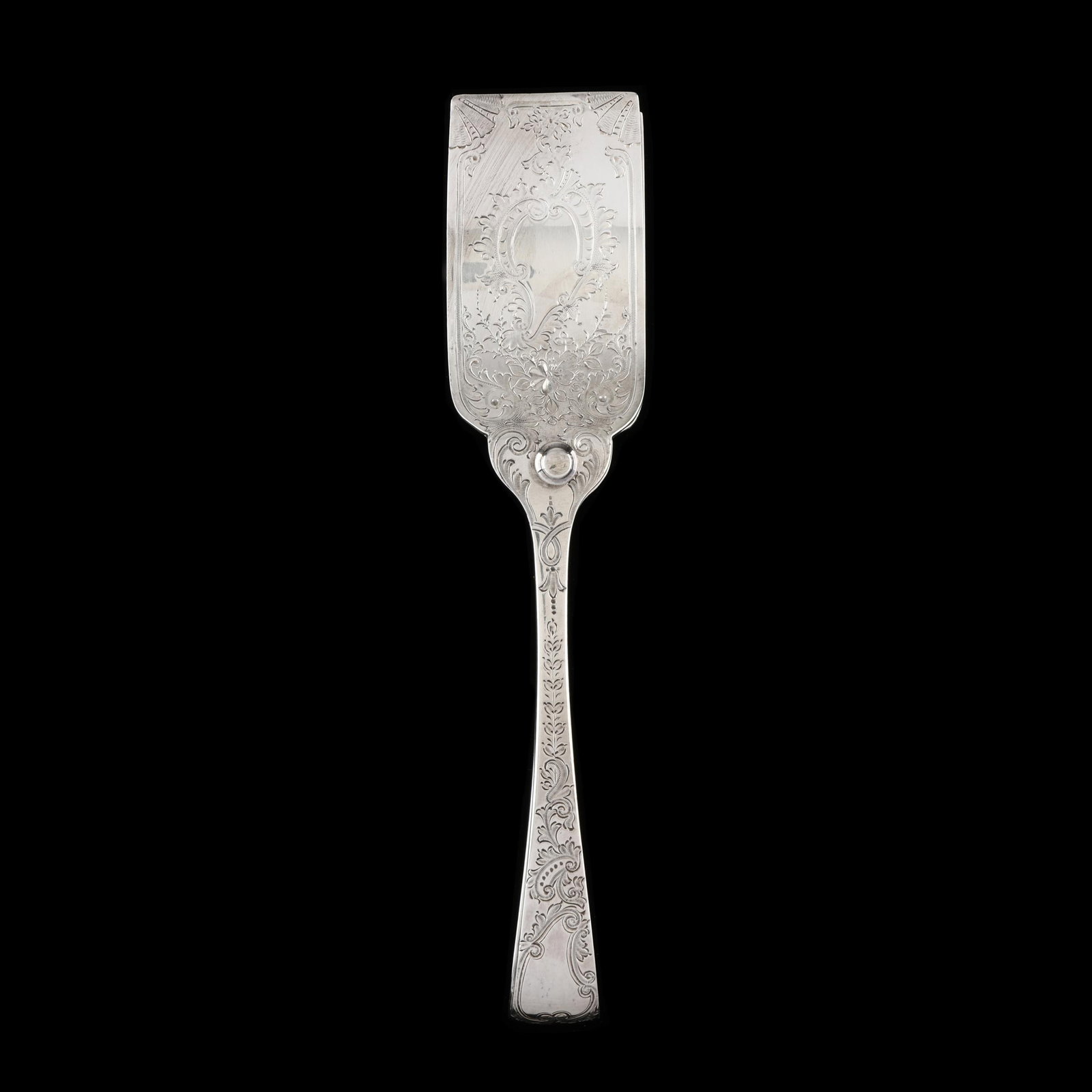 Victorian Silver Sandwich Tongs, Mark of Atkin Brothers: Victorian Silver Sandwich Tongs, Mark of Atkin Brothers Sheffield (1896), with rocaille shell and cartouche decoration, not monogrammed. 8 1/2 x 1 3/4 x 1 1/2 in. 6.1 troy oz. Additional high-resoluti