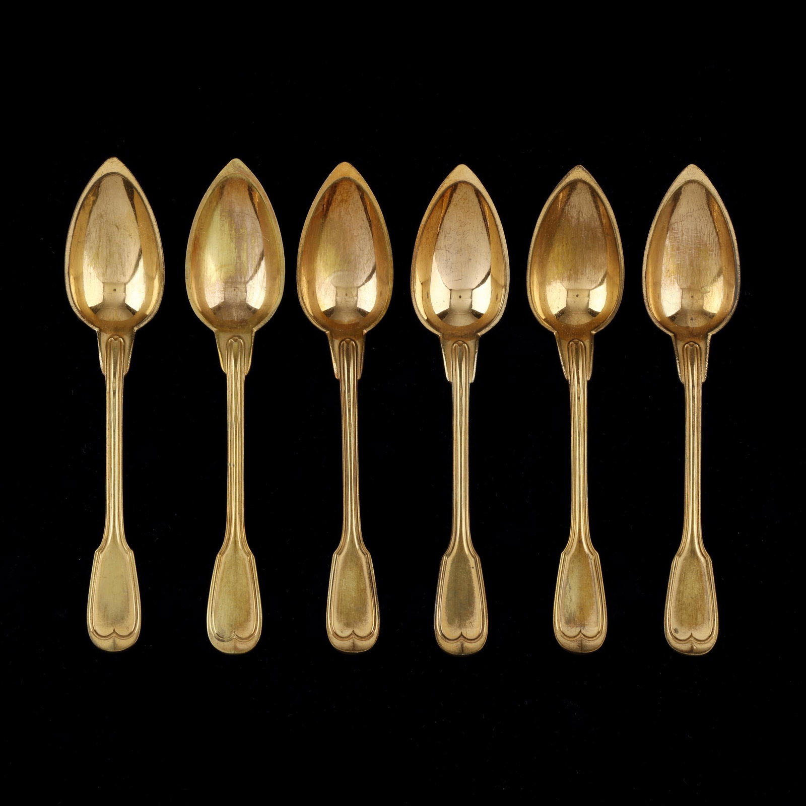 Cased Set of Six French Gilt Silver-Plated Fruit Spoons (1 of 6)
