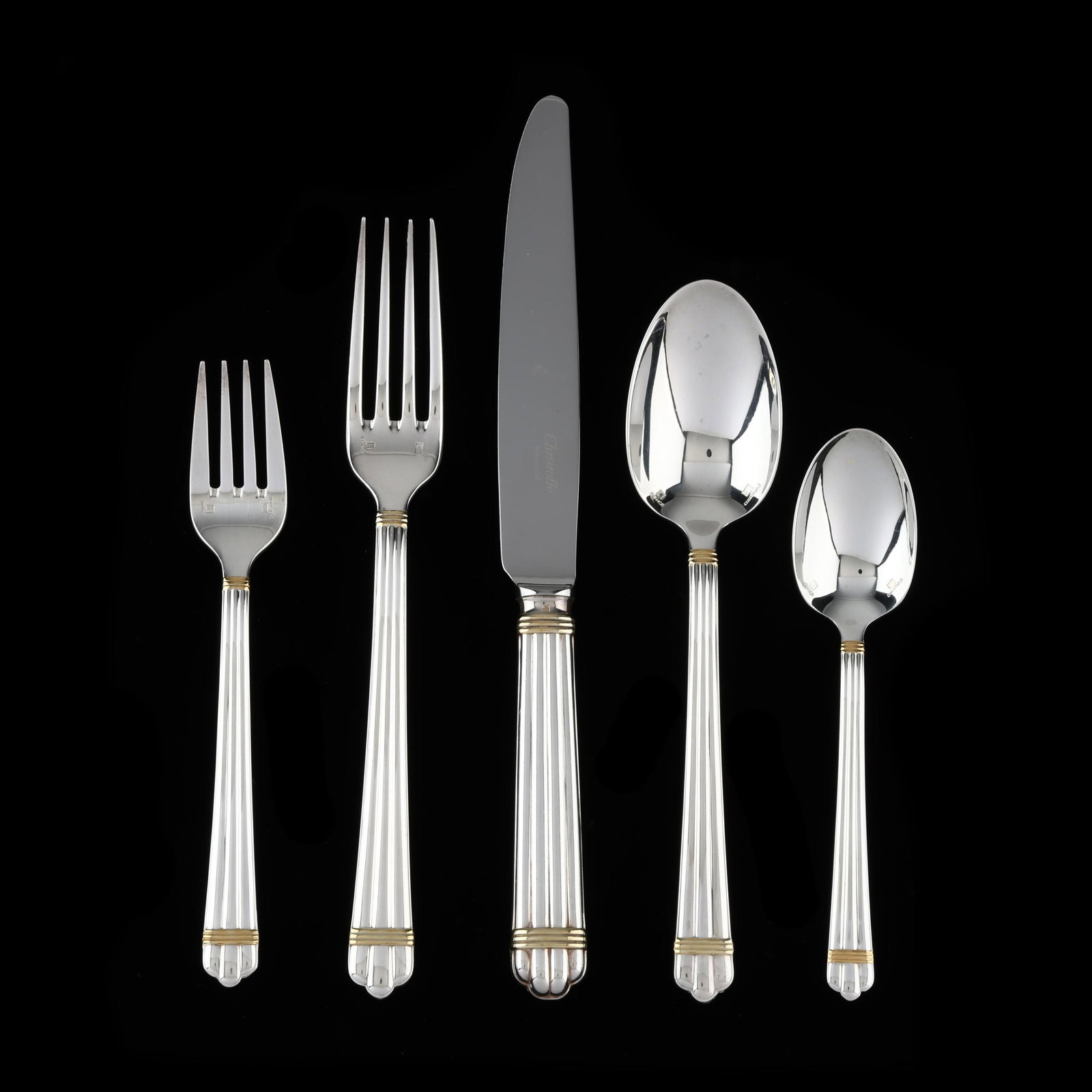 Christofle Aria Gold Silver-Plated Flatware Service (1 of 6)